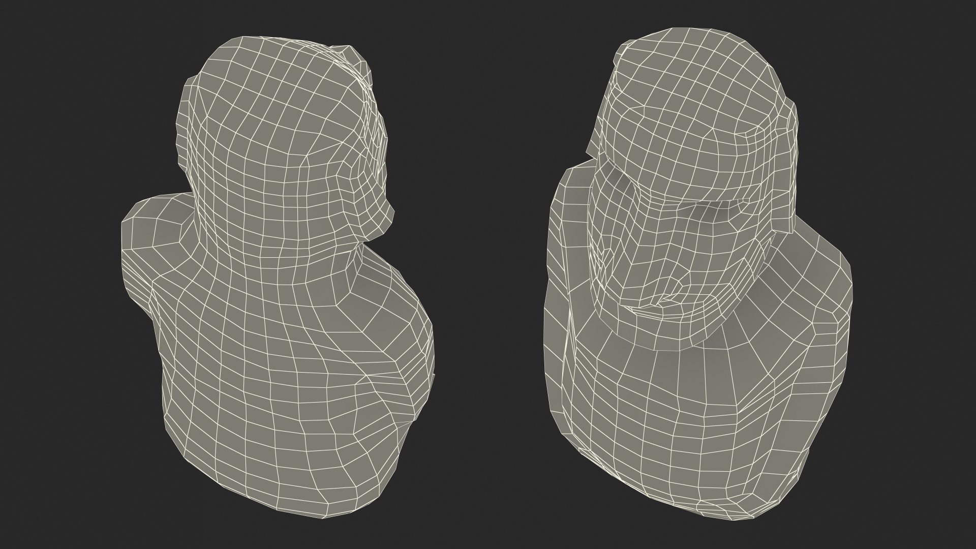 3D Easter Island Statue Moai White