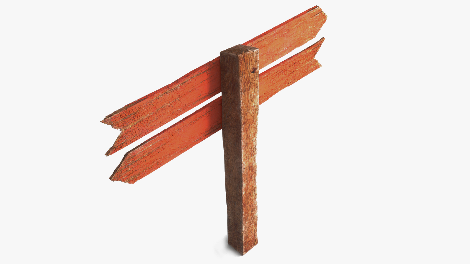 Aged Wooden Pointer Billboard 3D model