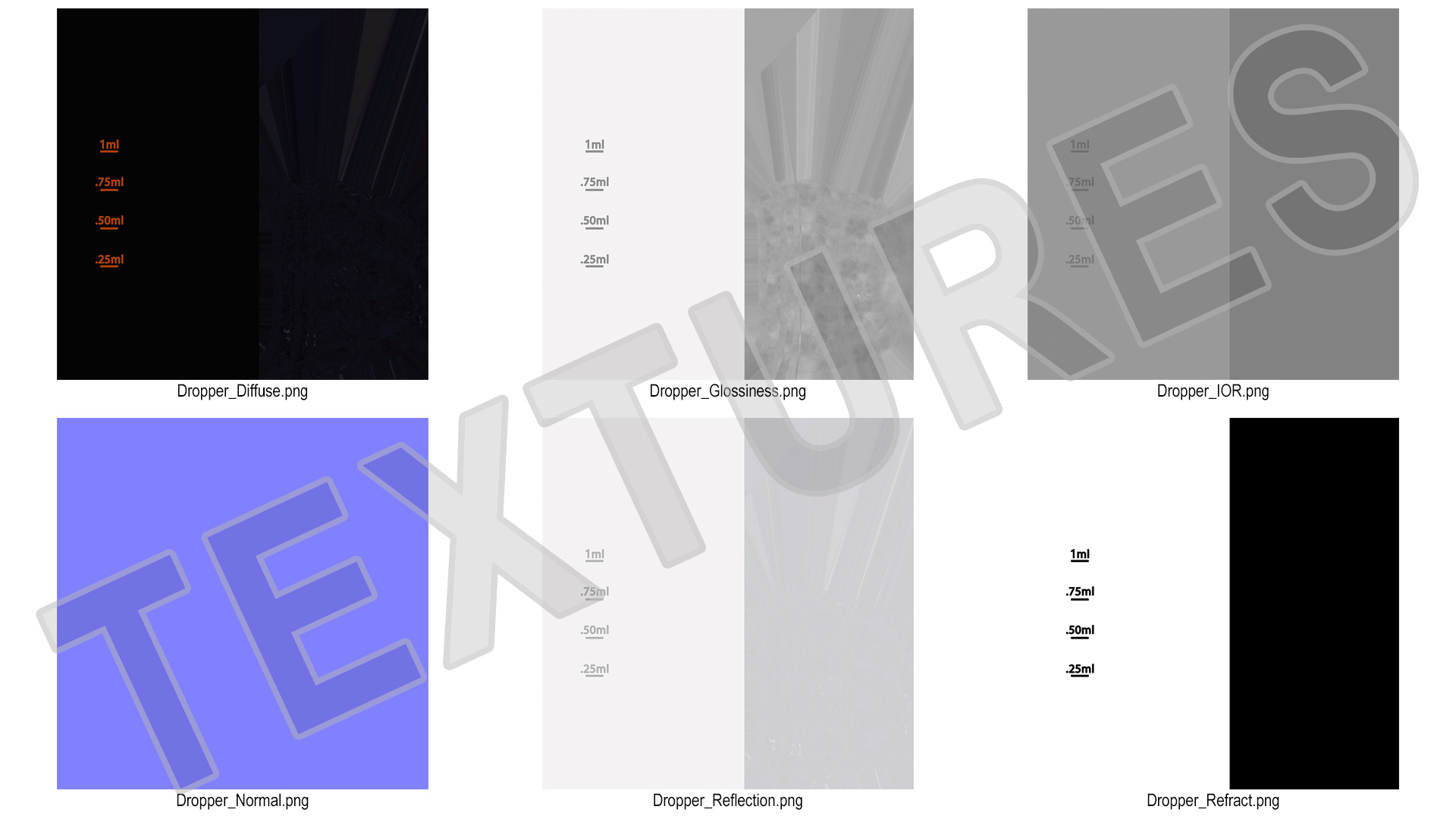 Straight Tip Calibrated Medicine Dropper 1ml 3D model
