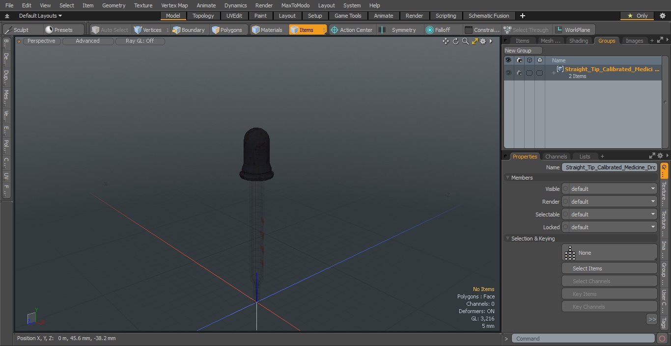 Straight Tip Calibrated Medicine Dropper 1ml 3D model