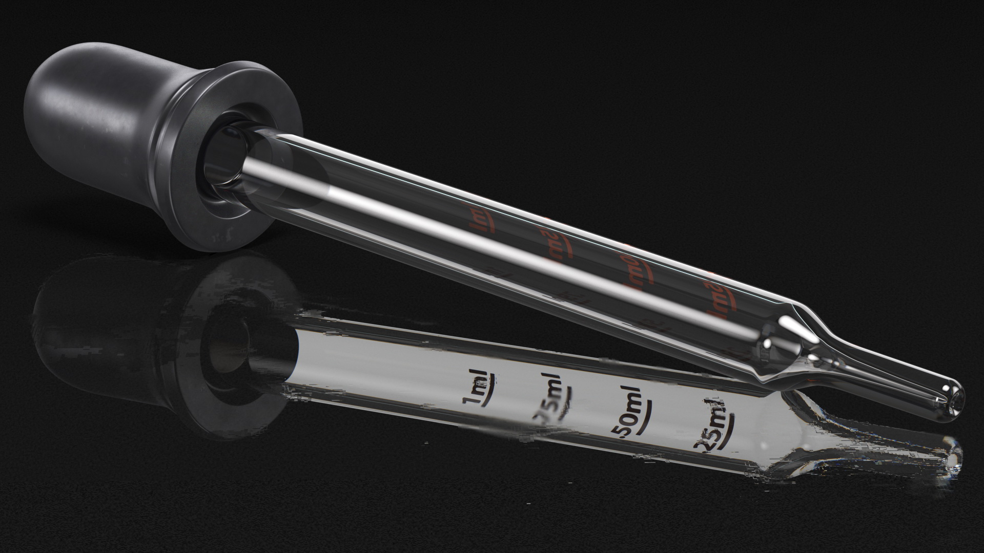 Straight Tip Calibrated Medicine Dropper 1ml 3D model