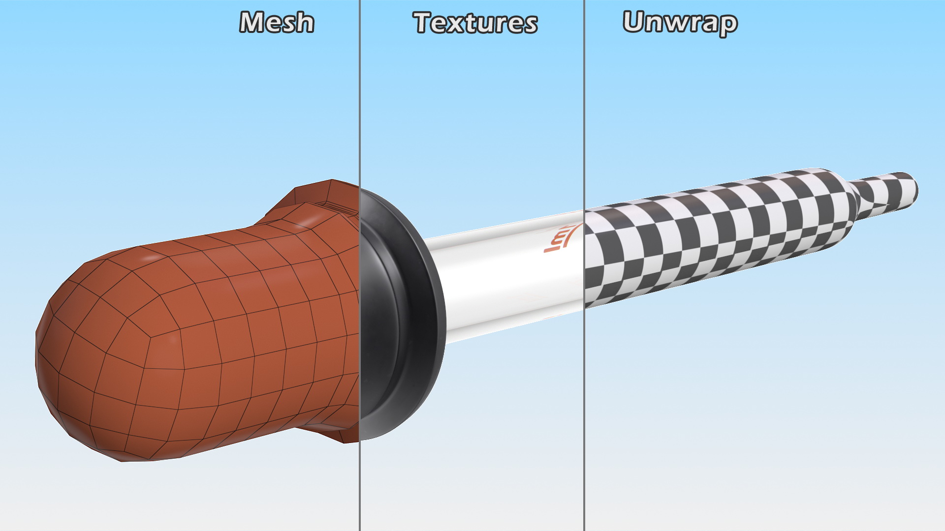 Straight Tip Calibrated Medicine Dropper 1ml 3D model