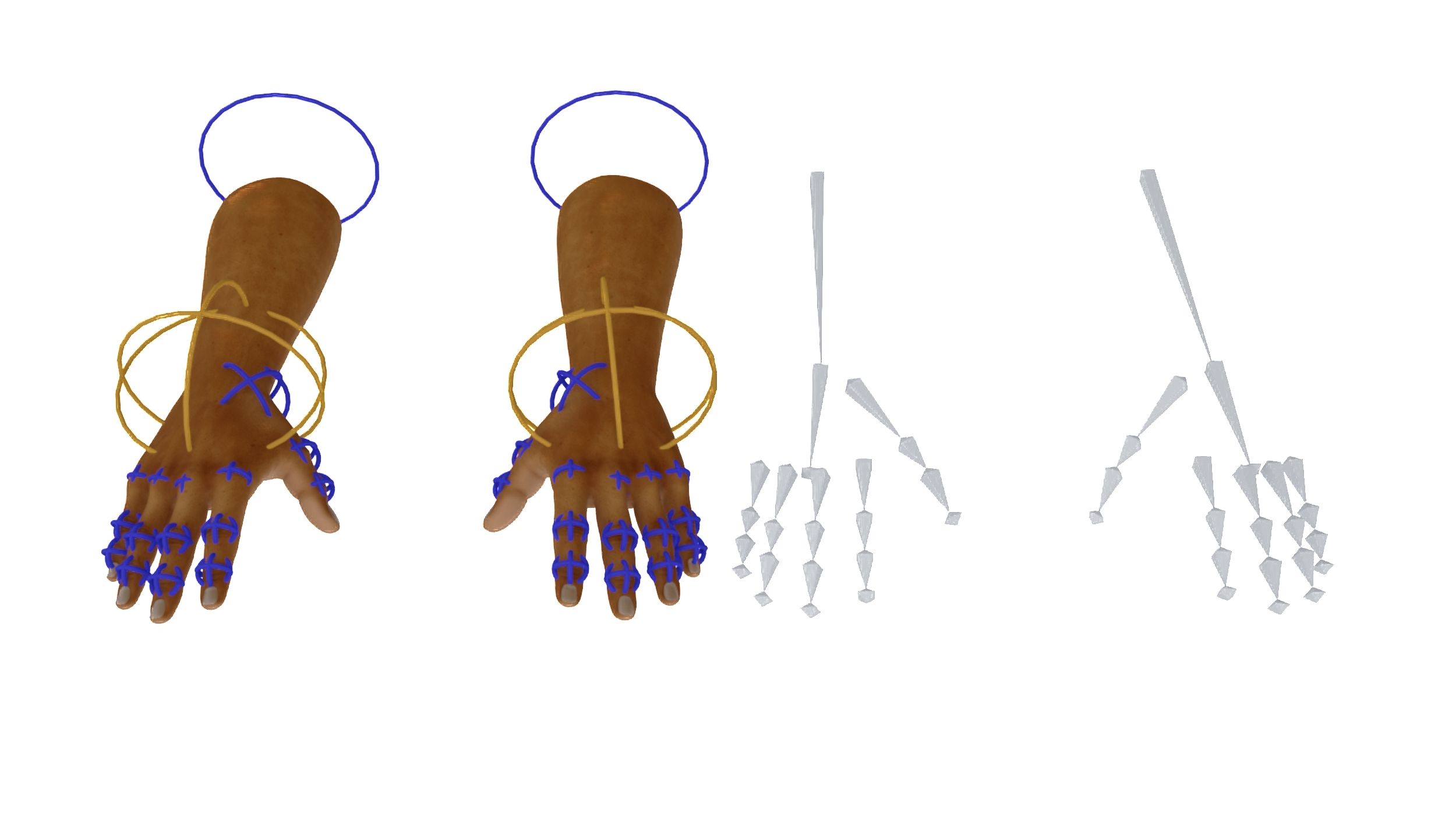 European Man Hands Rigged for Maya 3D model