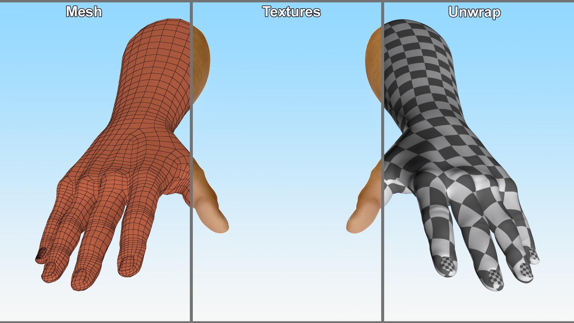 European Man Hands Rigged for Maya 3D model