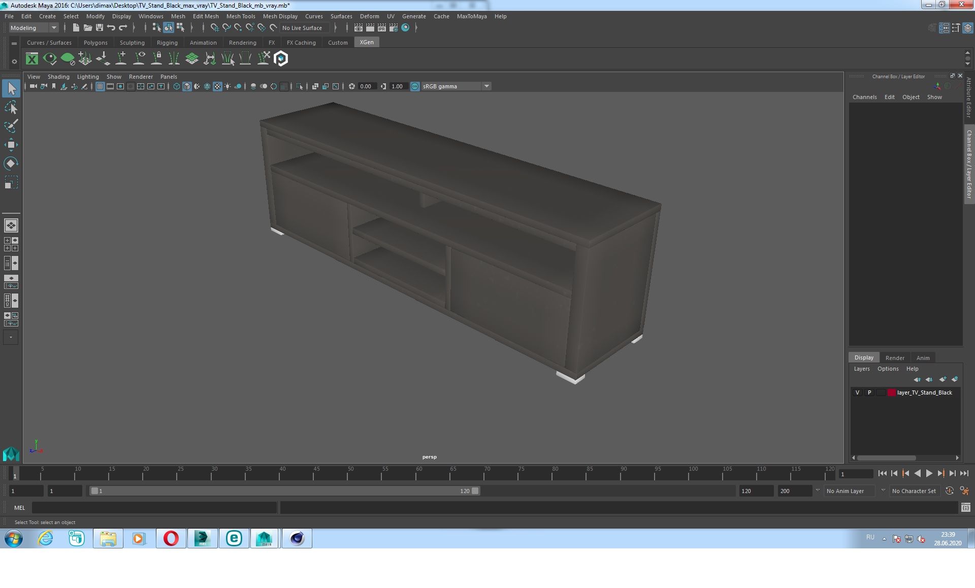 TV Stand Black 3D model