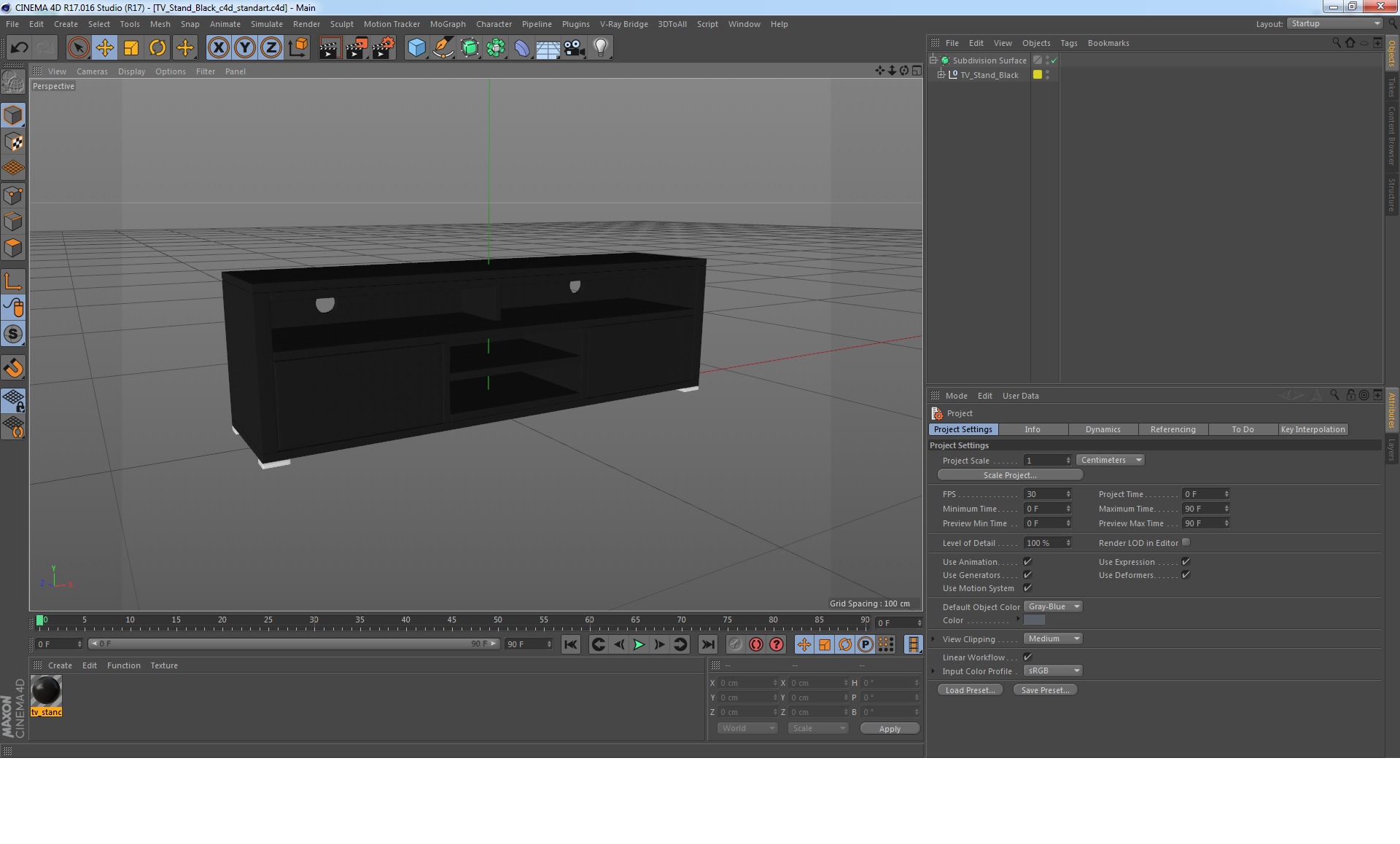 TV Stand Black 3D model