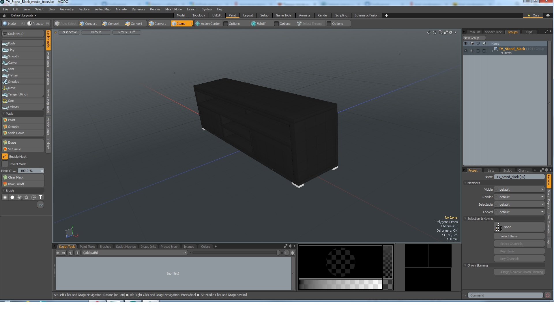TV Stand Black 3D model