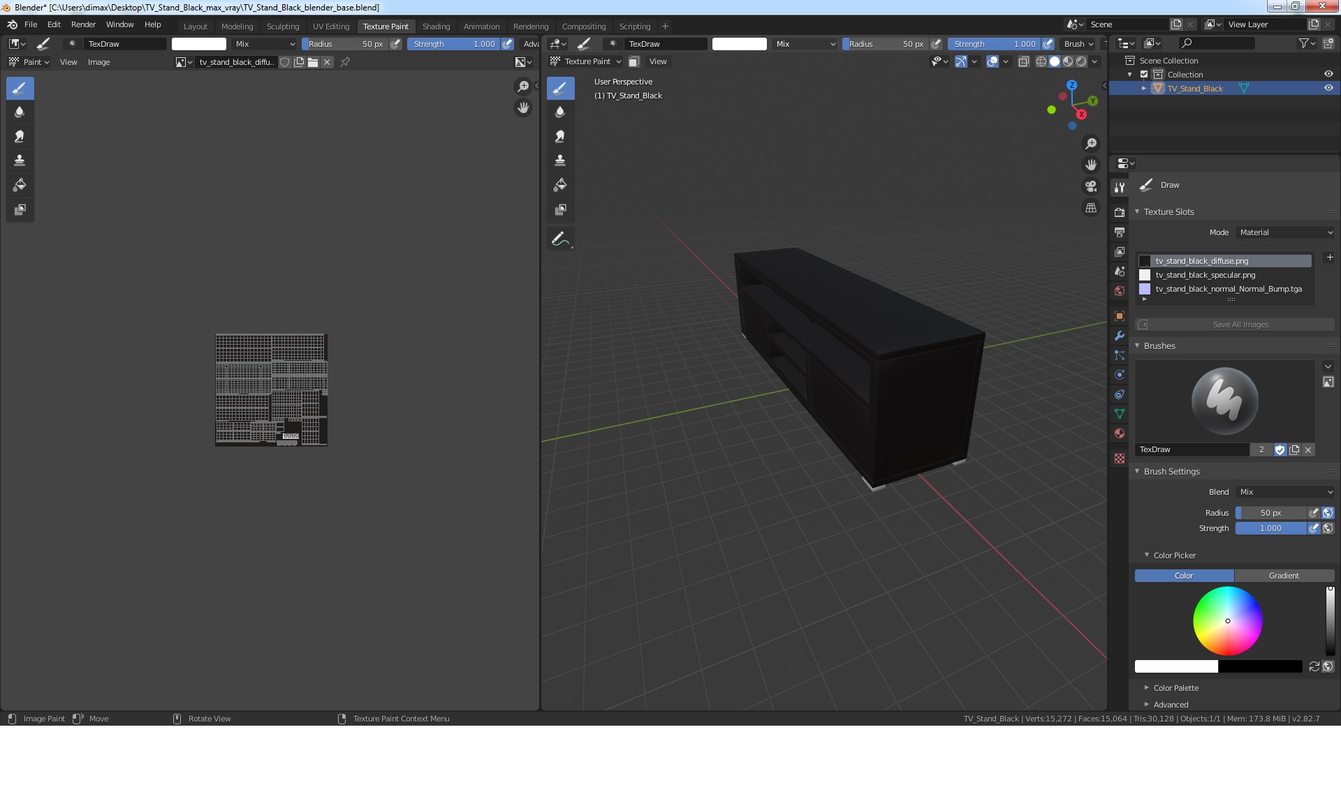 TV Stand Black 3D model