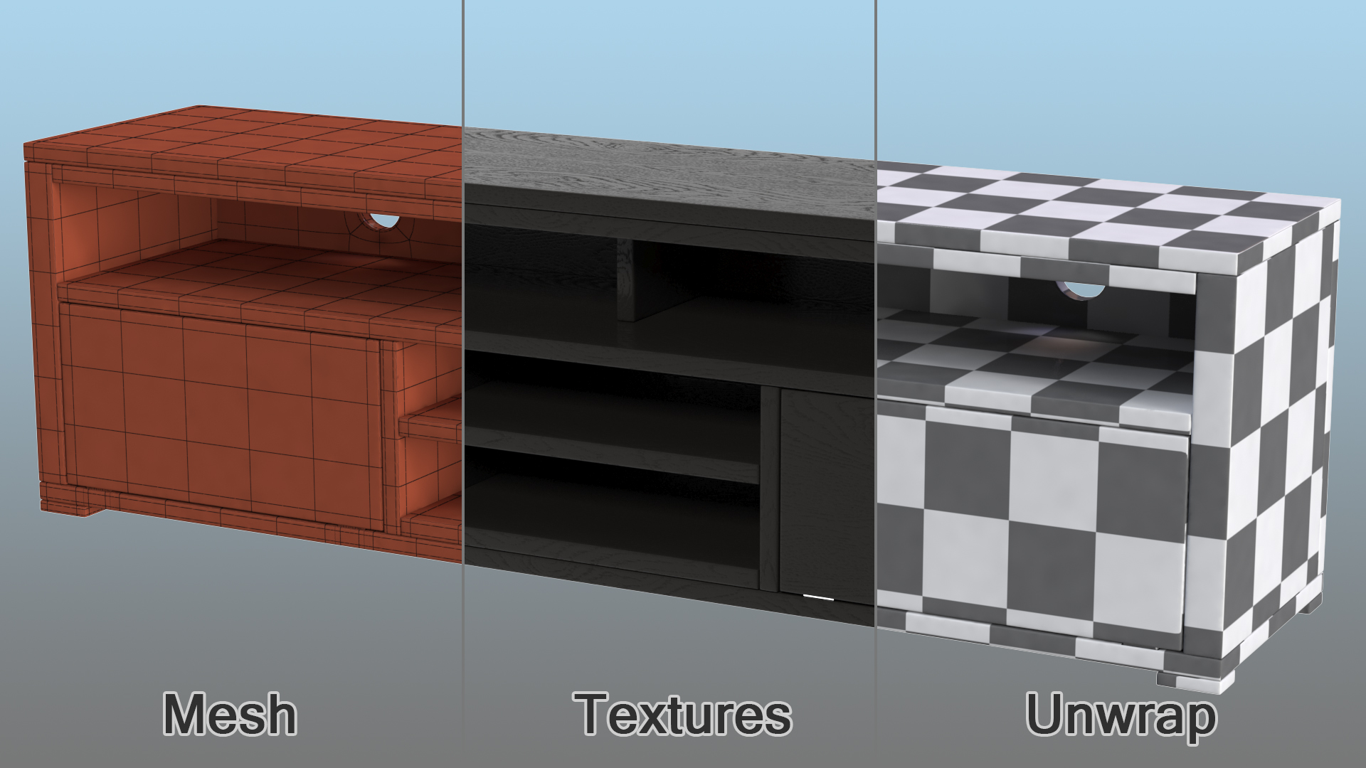 TV Stand Black 3D model
