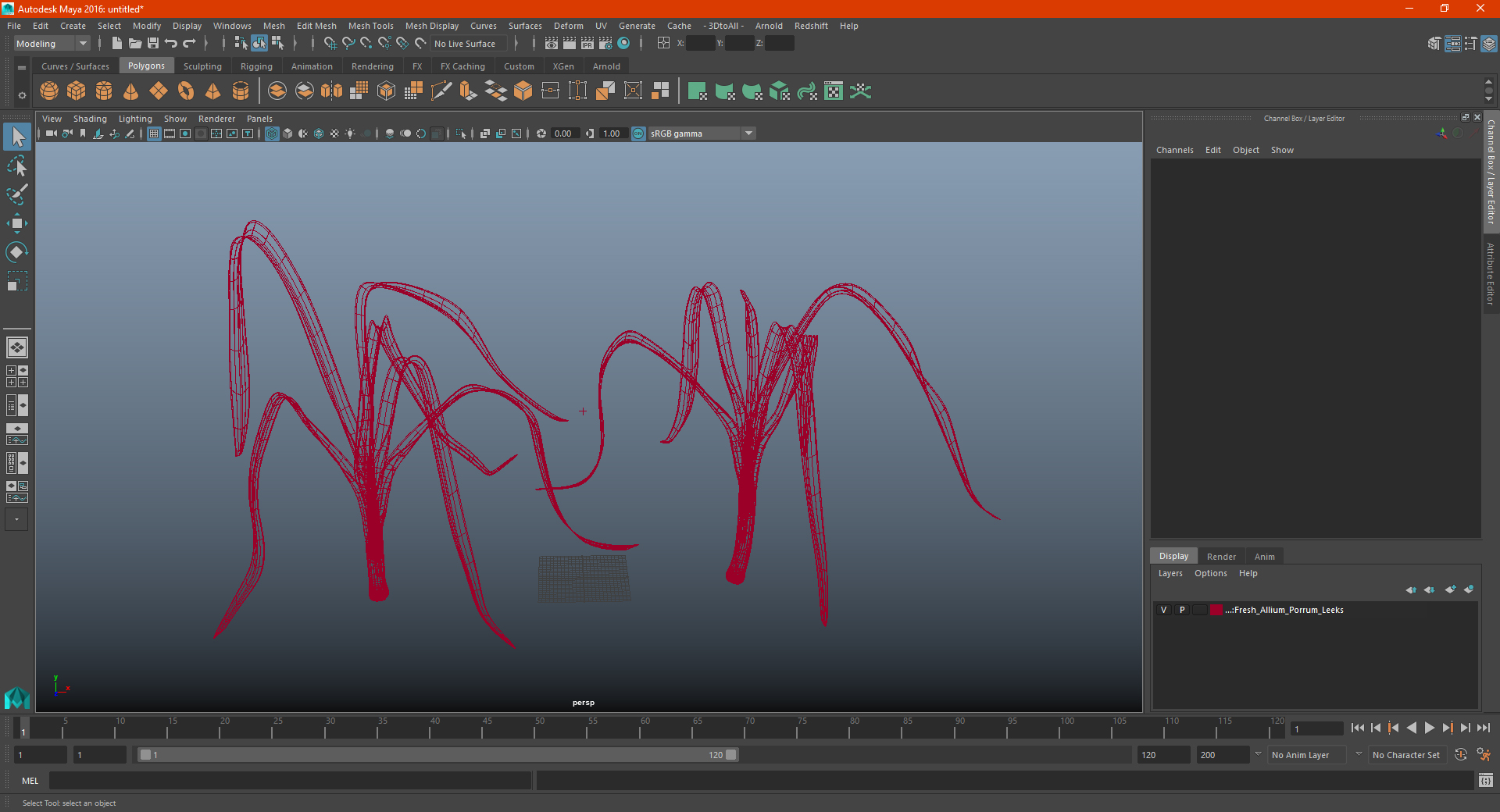 3D model Fresh Allium Porrum Leeks