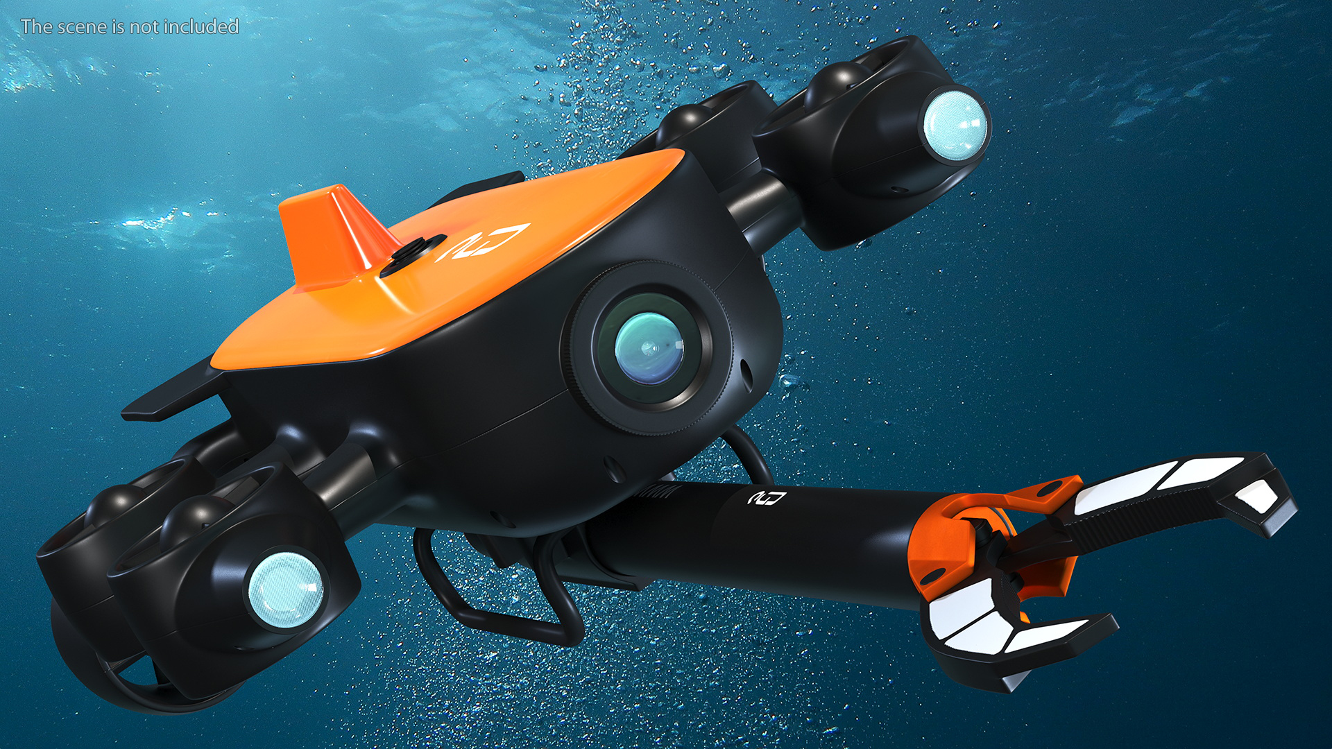 3D Titan Professional Underwater Drone Rigged for Maya