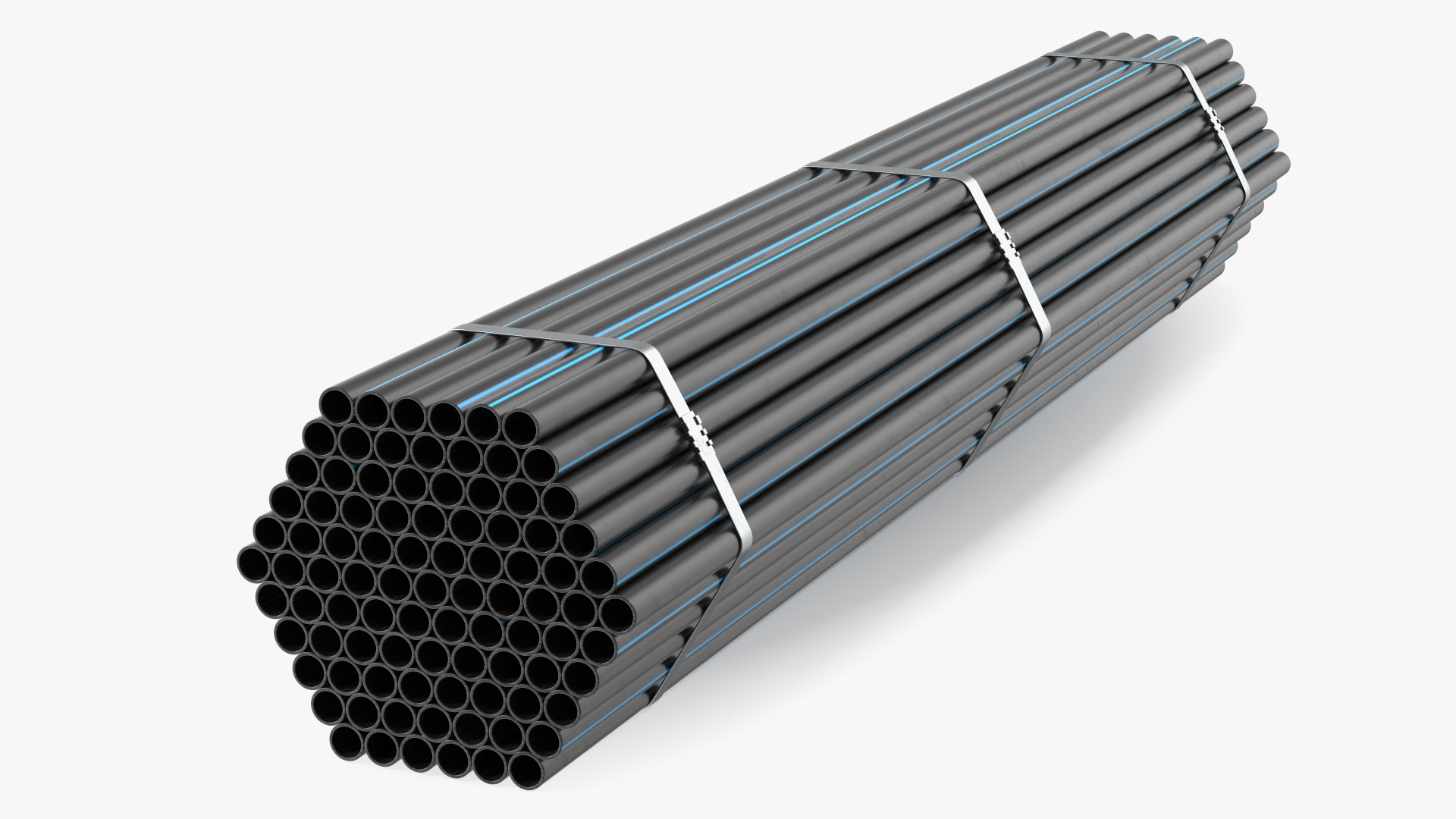 Thin Plastic Pipes Bundle 2 Meters 3D model