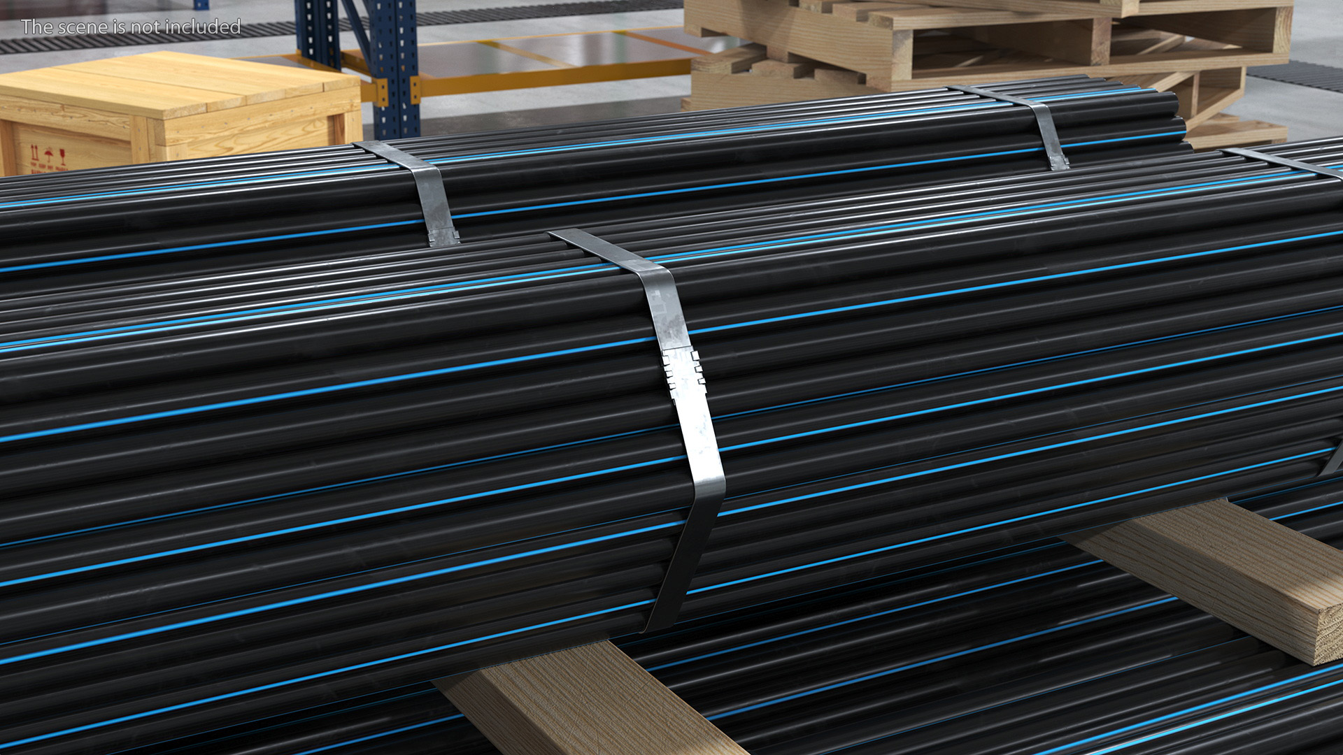 Thin Plastic Pipes Bundle 2 Meters 3D model