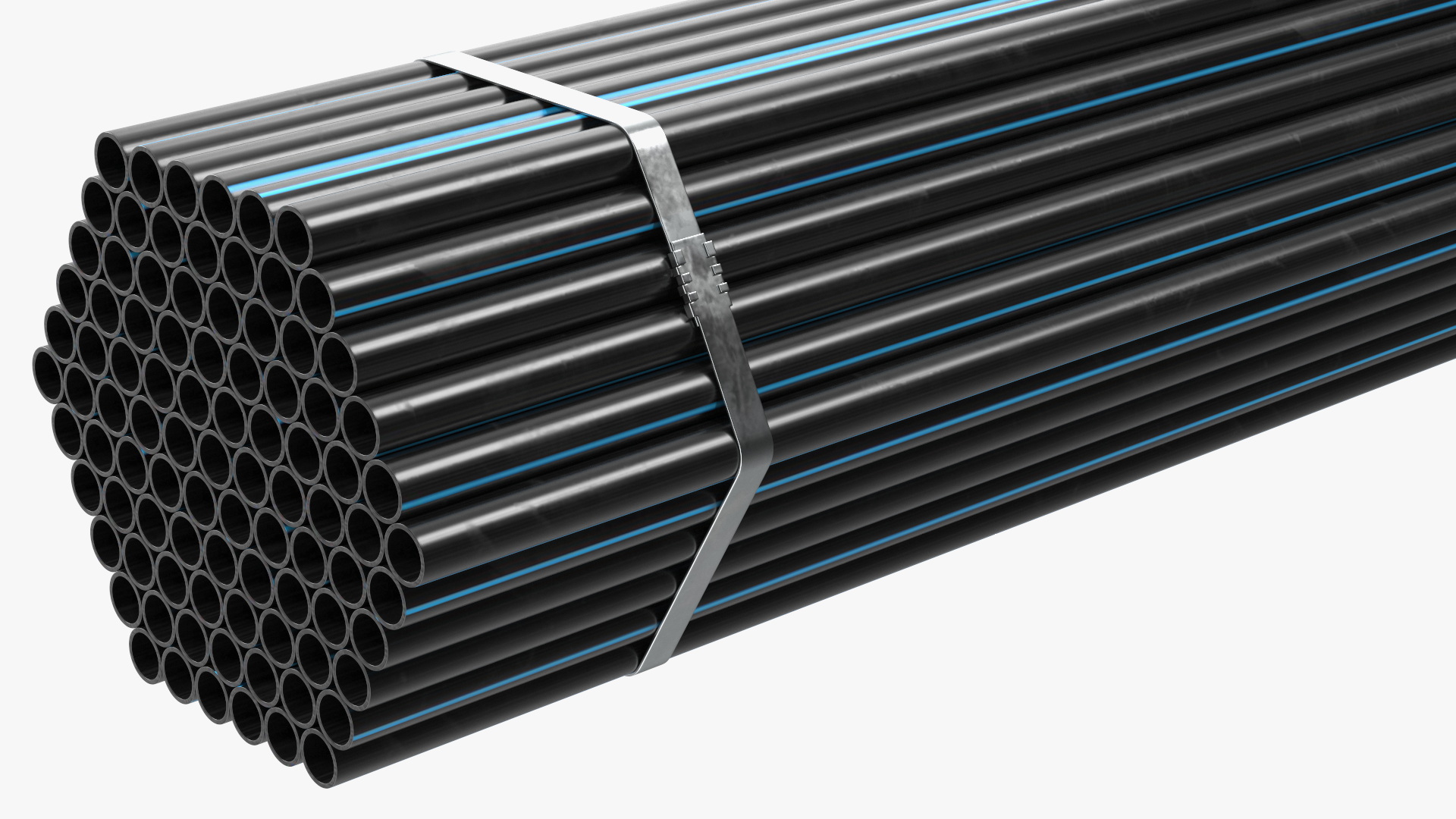 Thin Plastic Pipes Bundle 2 Meters 3D model