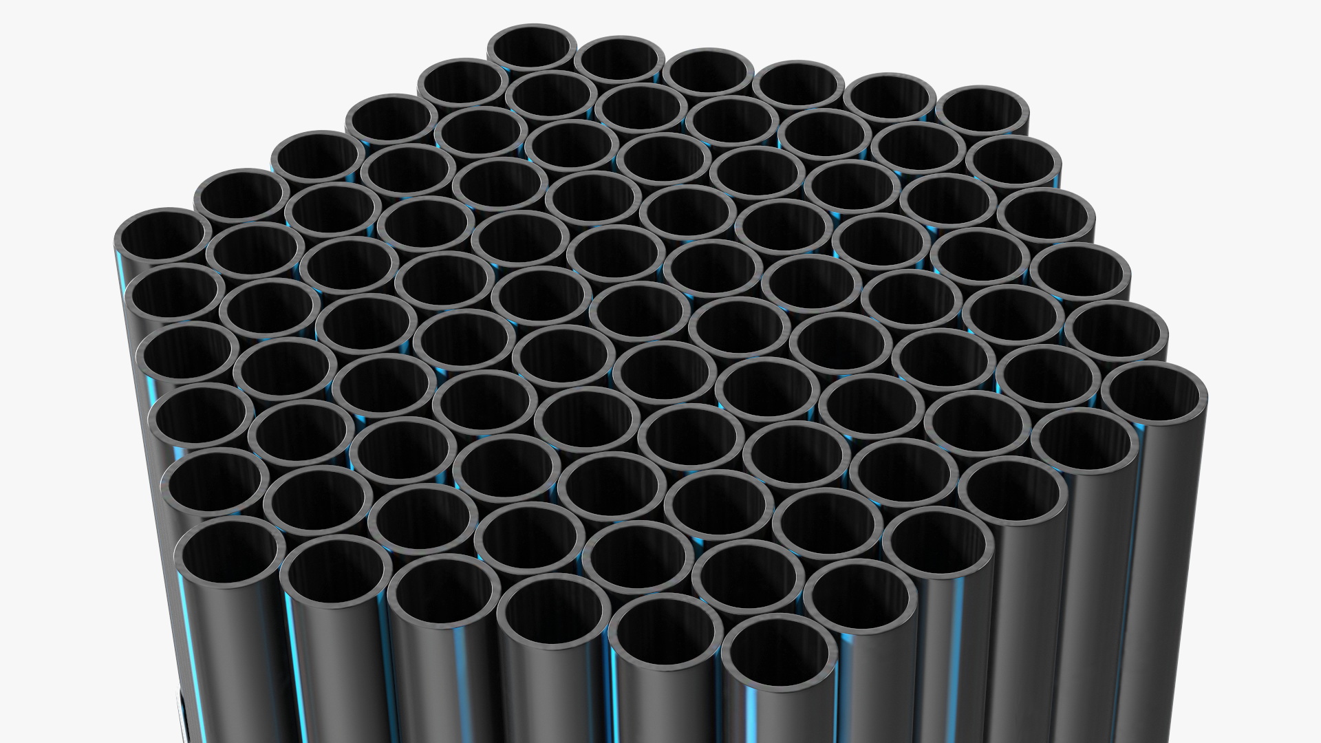 Thin Plastic Pipes Bundle 2 Meters 3D model