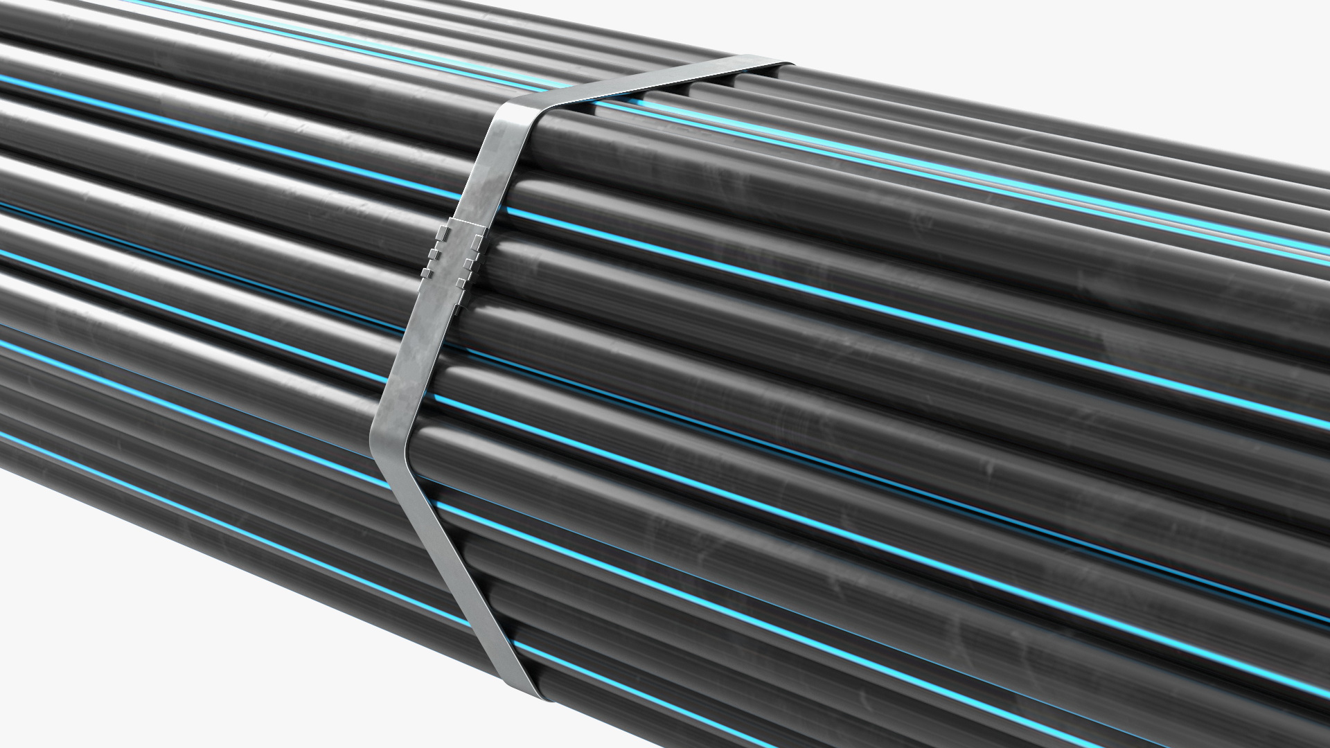 Thin Plastic Pipes Bundle 2 Meters 3D model