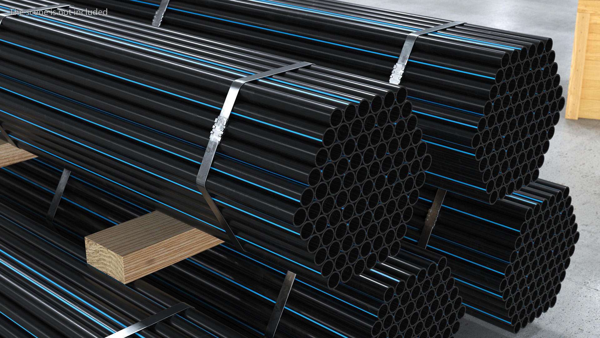 Thin Plastic Pipes Bundle 2 Meters 3D model