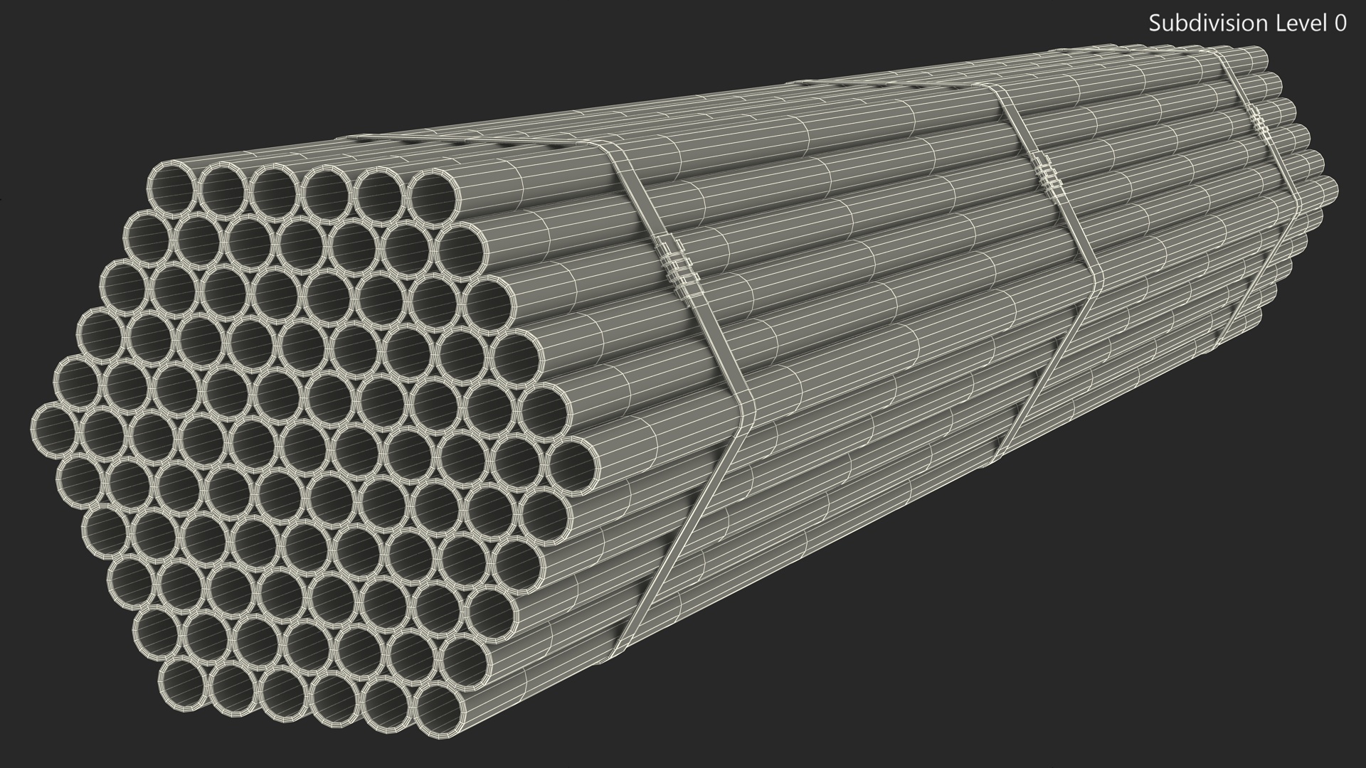 Thin Plastic Pipes Bundle 2 Meters 3D model