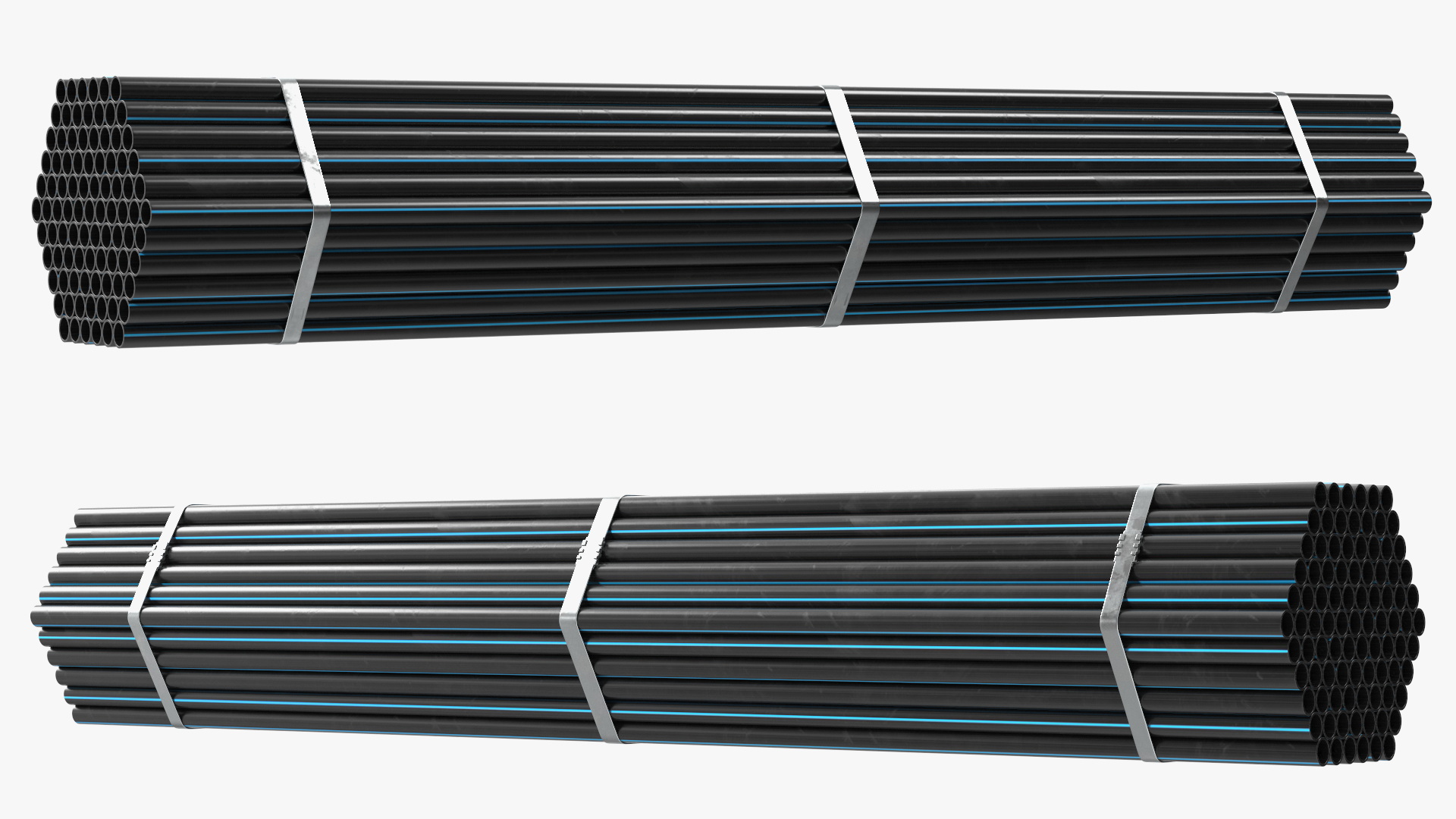 Thin Plastic Pipes Bundle 2 Meters 3D model
