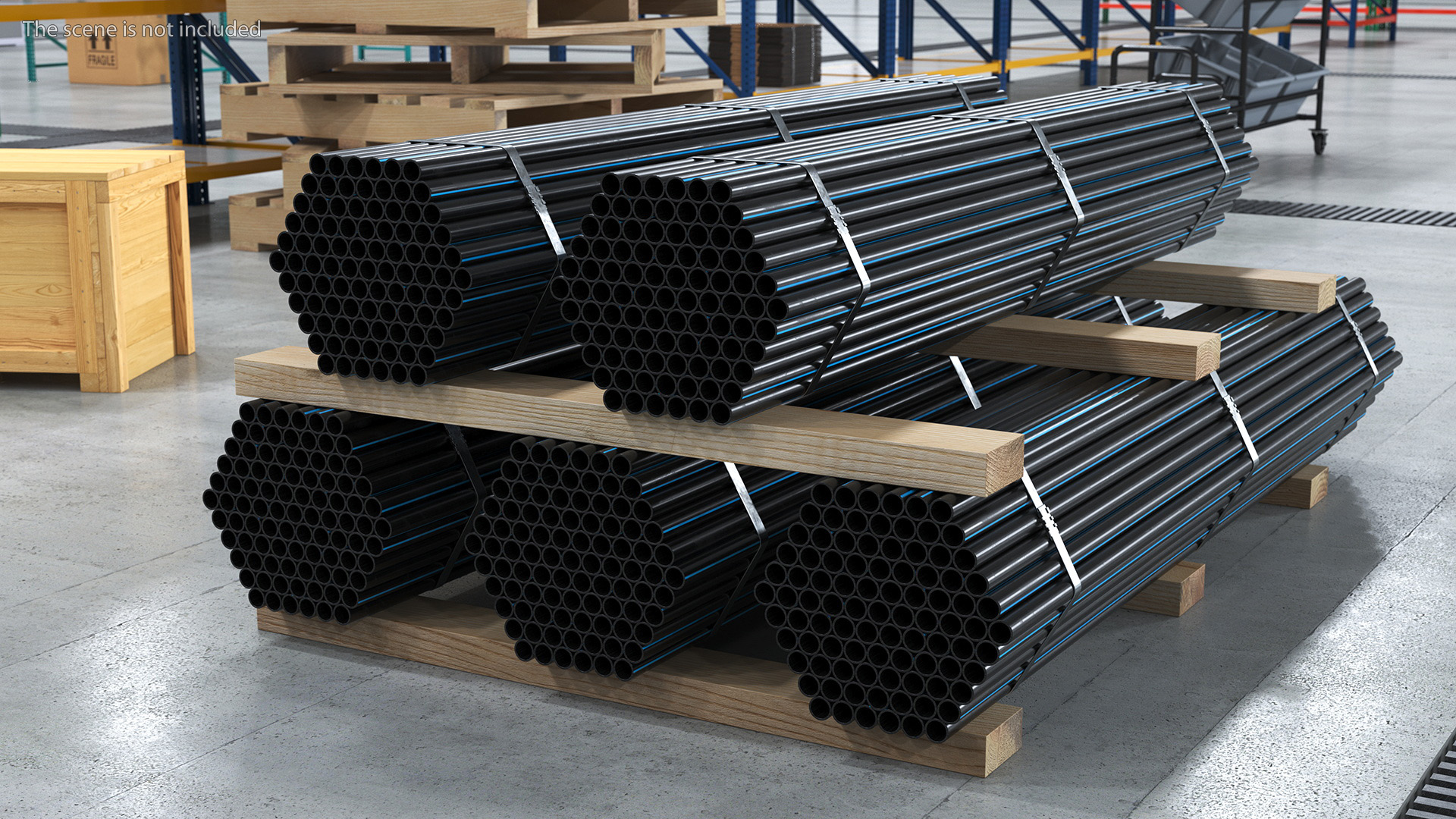 Thin Plastic Pipes Bundle 2 Meters 3D model