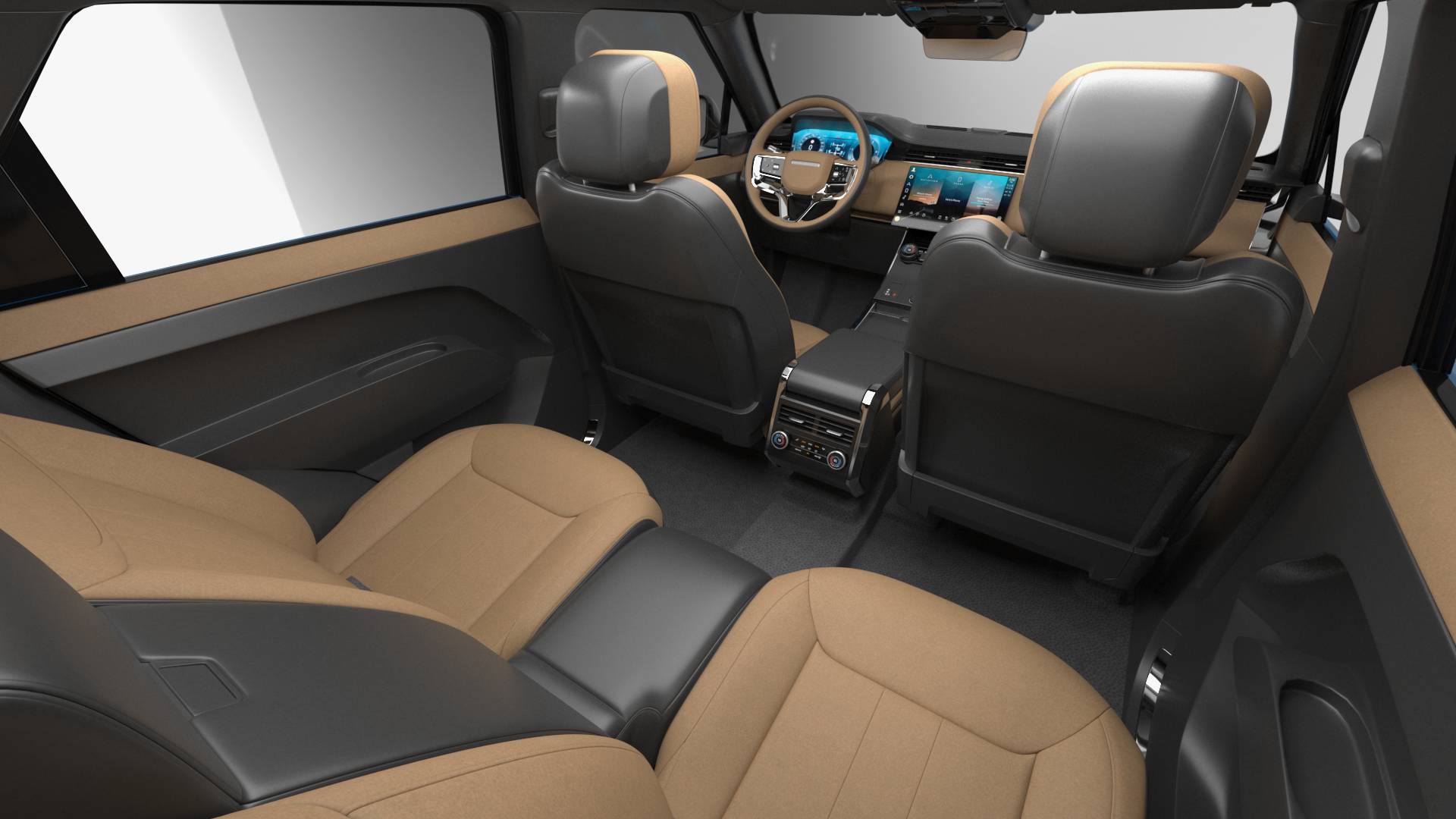 3D Blue Range Rover Sport 2023 Simple Interior model