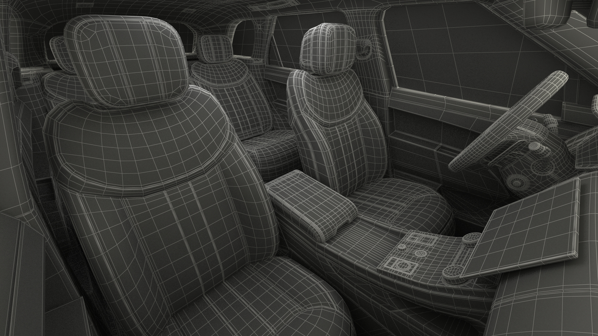 3D Blue Range Rover Sport 2023 Simple Interior model