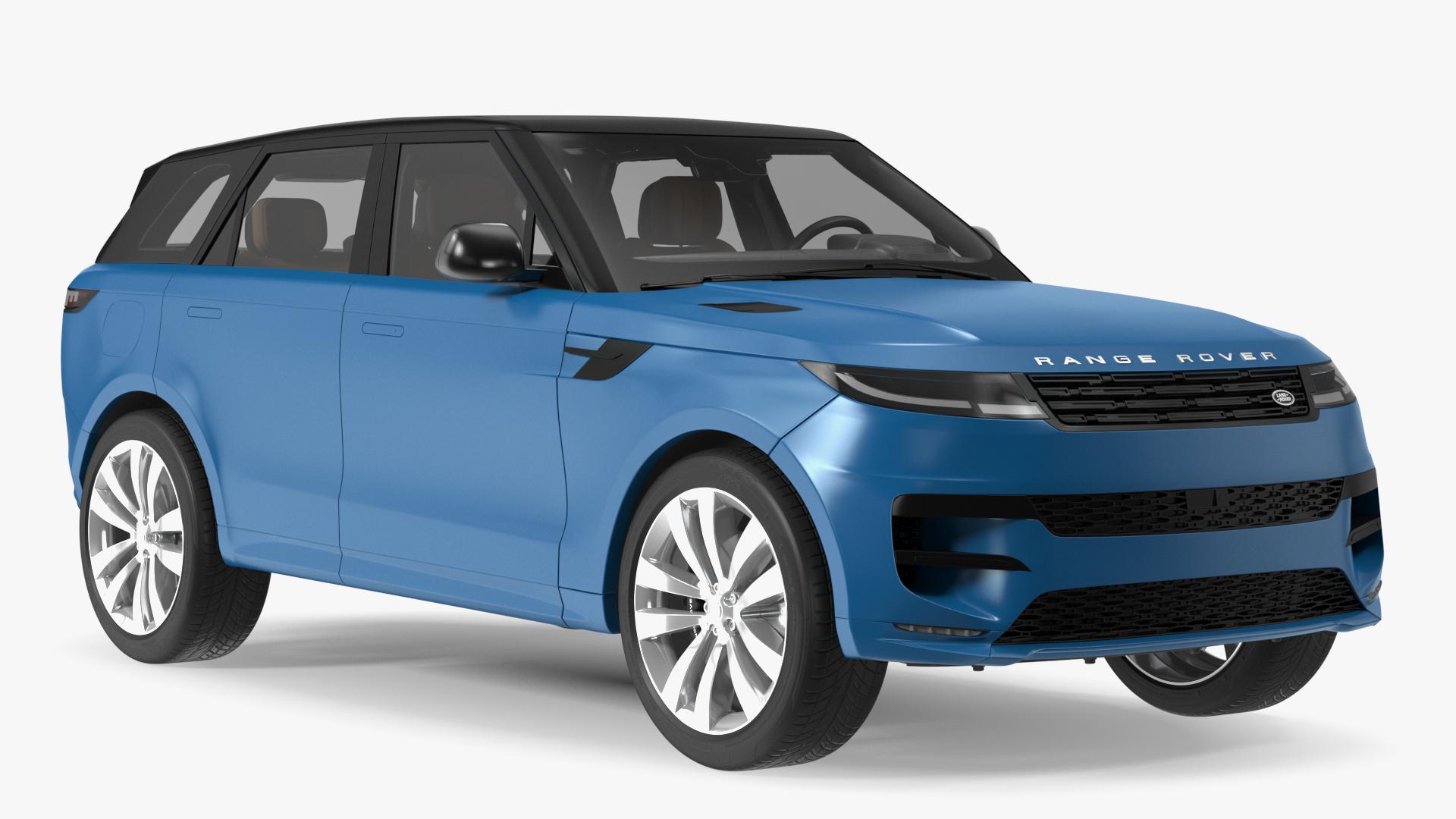 3D Blue Range Rover Sport 2023 Simple Interior model
