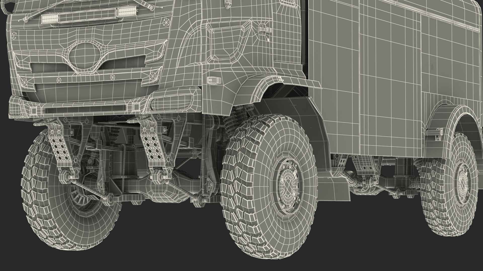 Race Dakar Truck Lights On Blue Rigged for Cinema 4D 3D