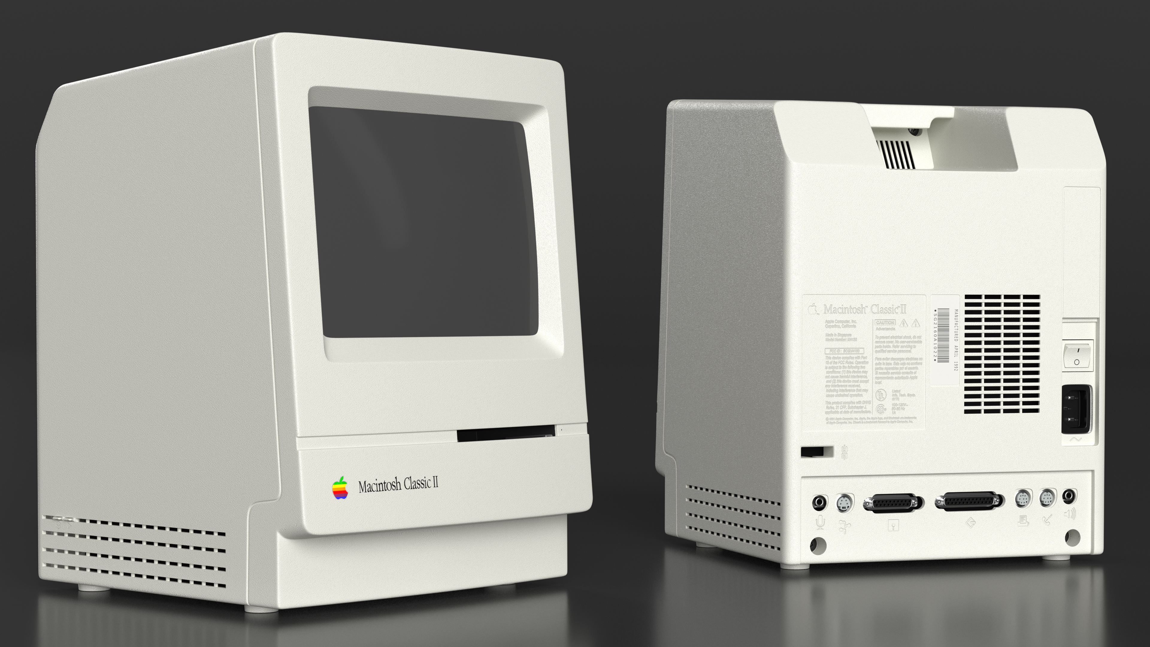 3D Vintage Apple Macintosh Classic II Computer model
