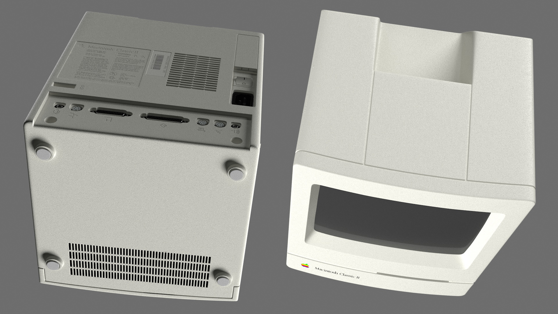 3D Vintage Apple Macintosh Classic II Computer model