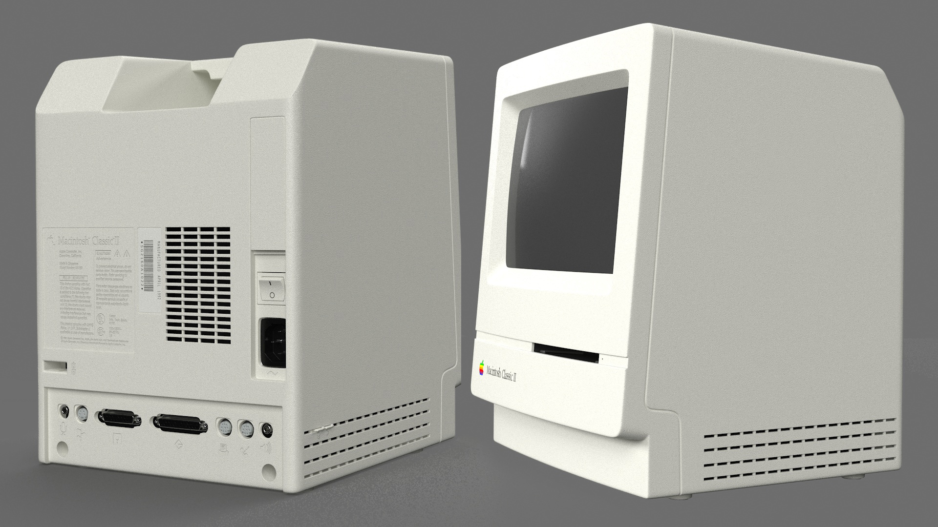 3D Vintage Apple Macintosh Classic II Computer model