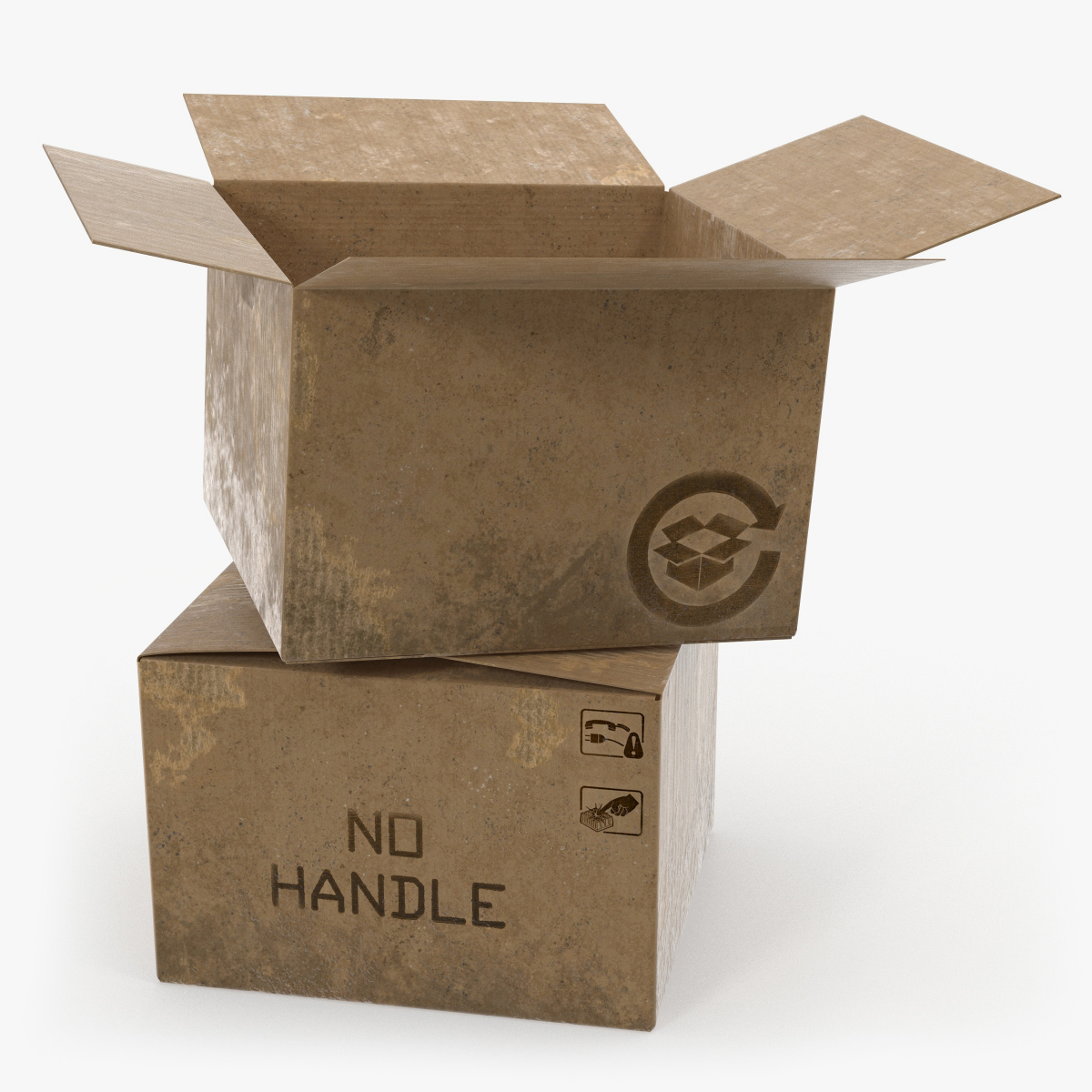 Open Empty Old Cardboard Boxes