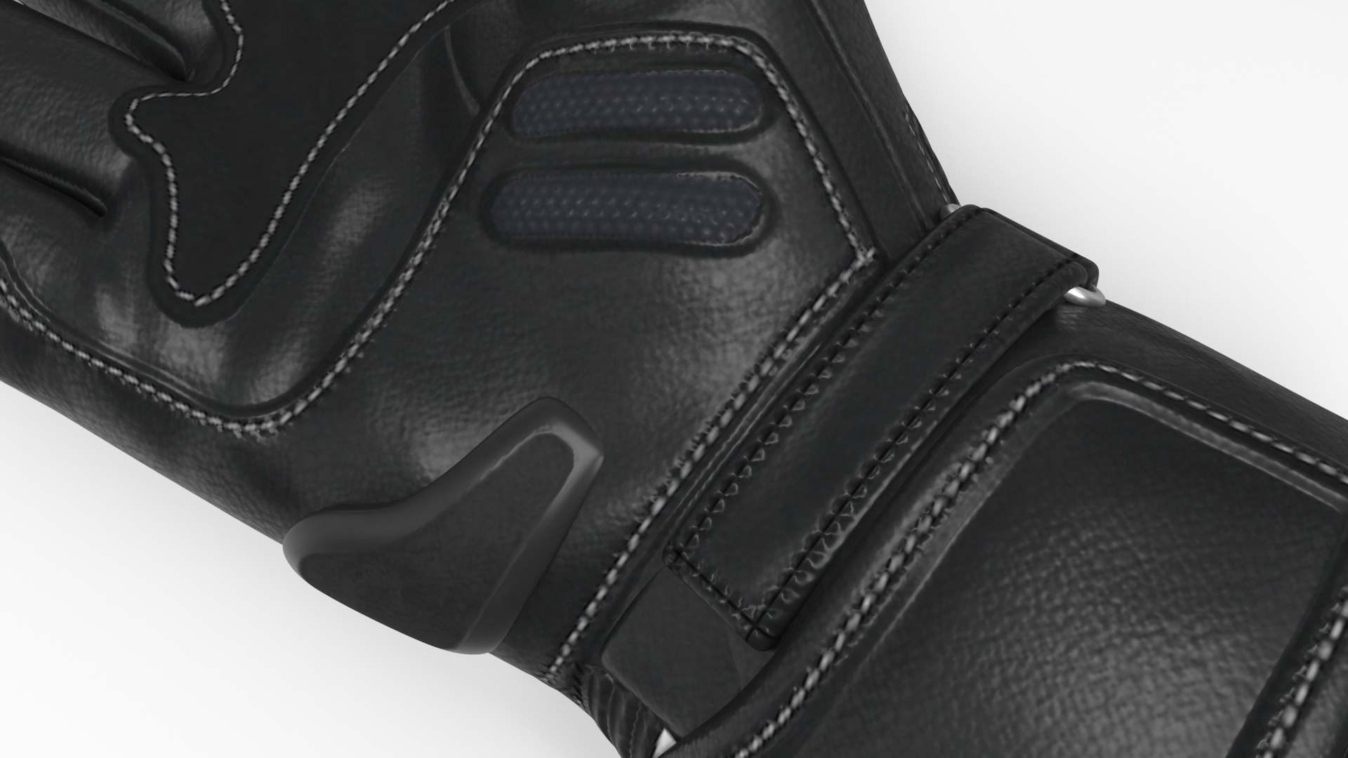 Meteor Protective Riding Gloves Black 3D
