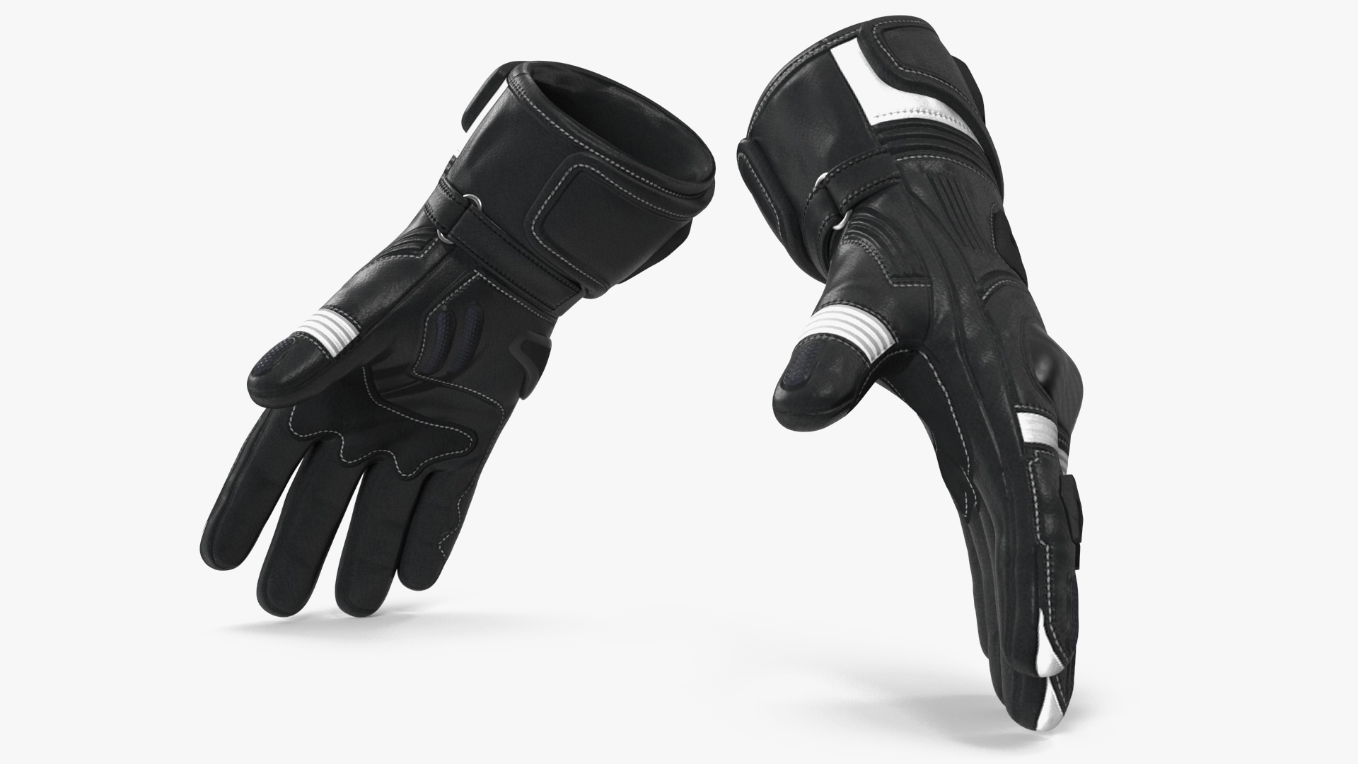 Meteor Protective Riding Gloves Black 3D