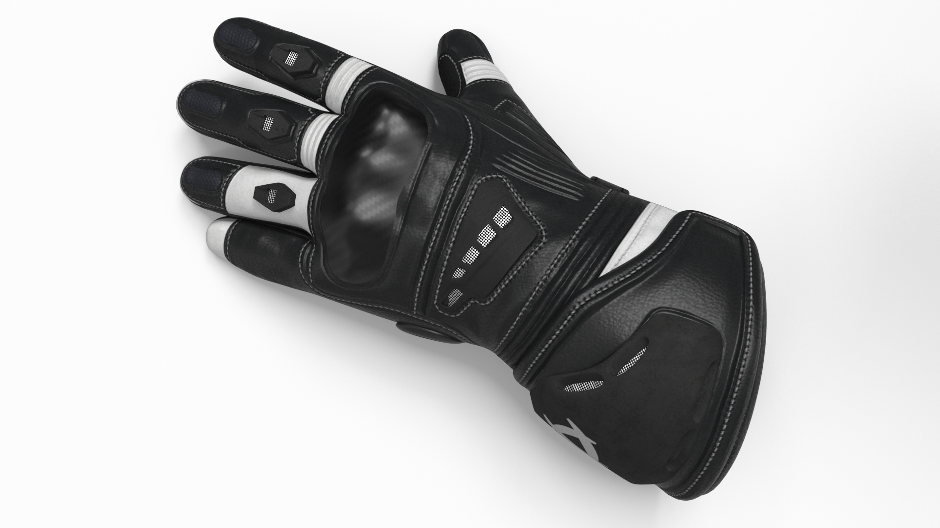 Meteor Protective Riding Gloves Black 3D