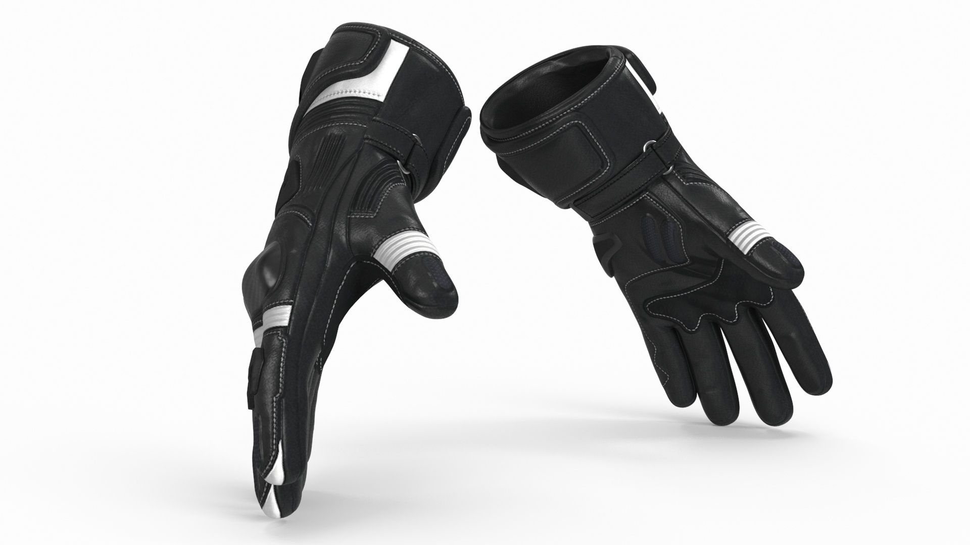 Meteor Protective Riding Gloves Black 3D