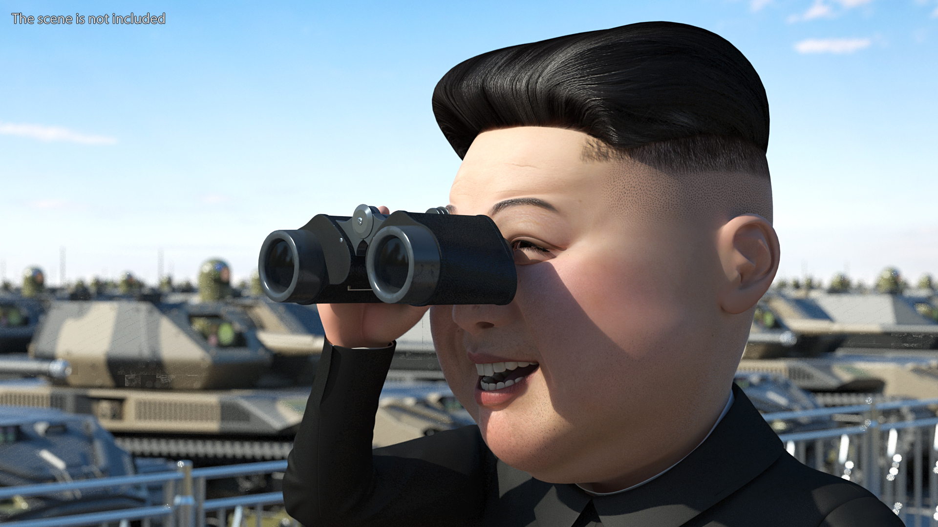 3D Cartoon Kim Jong Un Rigged