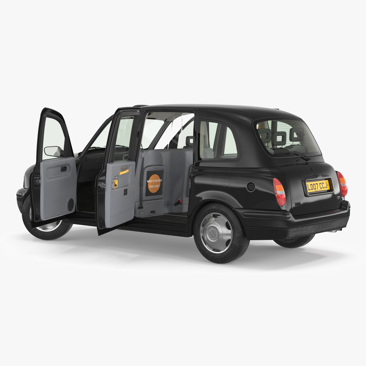 3D London Black Cab TX1 Rigged for Cinema 4D
