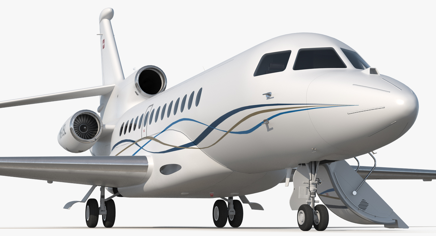 3D model Business Long Range Trijet Dassault Falcon 7X