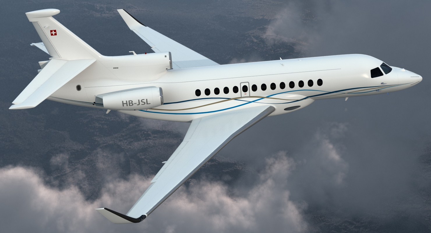 3D model Business Long Range Trijet Dassault Falcon 7X