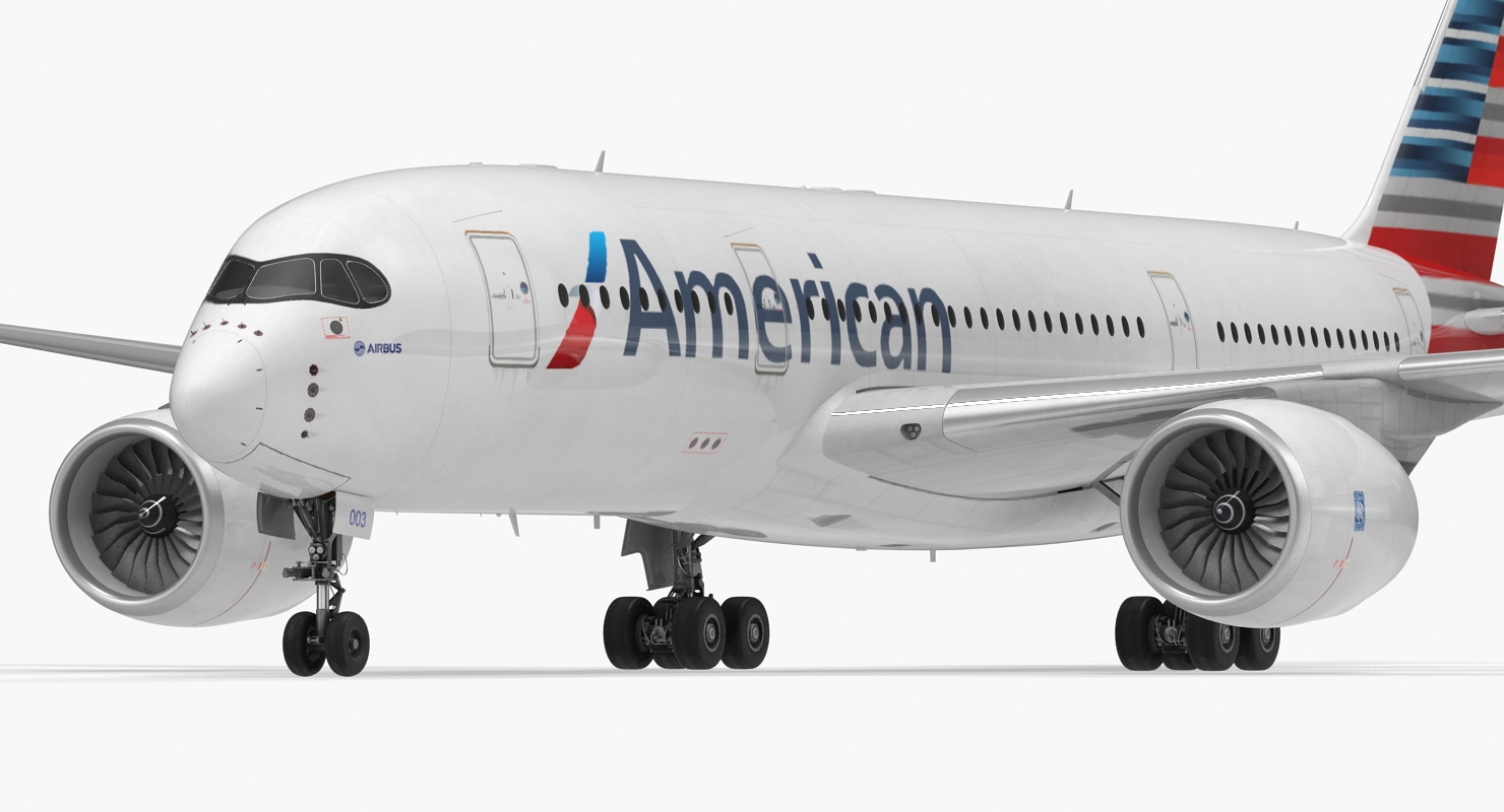 3D Airbus A350 800 American Airlines model