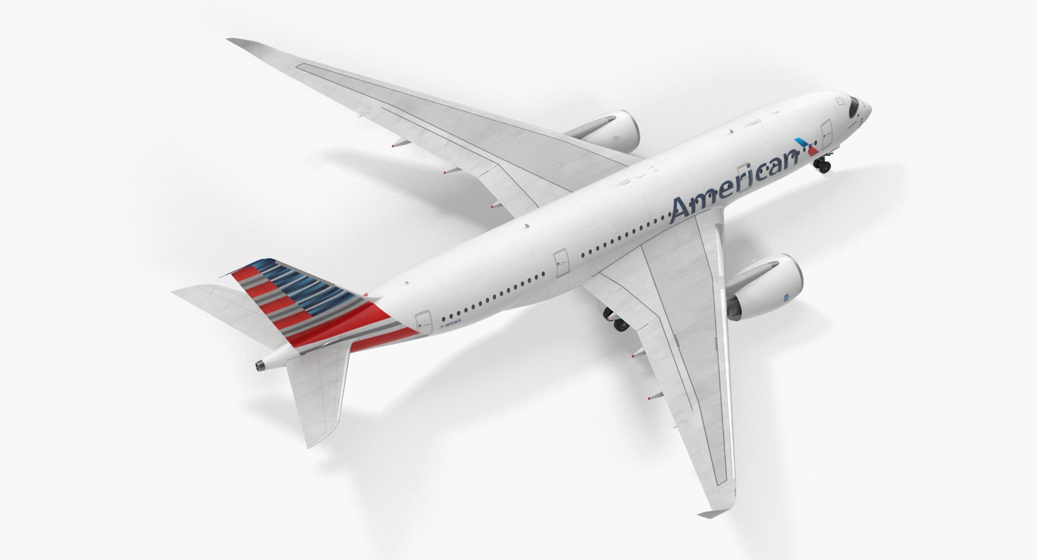 3D Airbus A350 800 American Airlines model