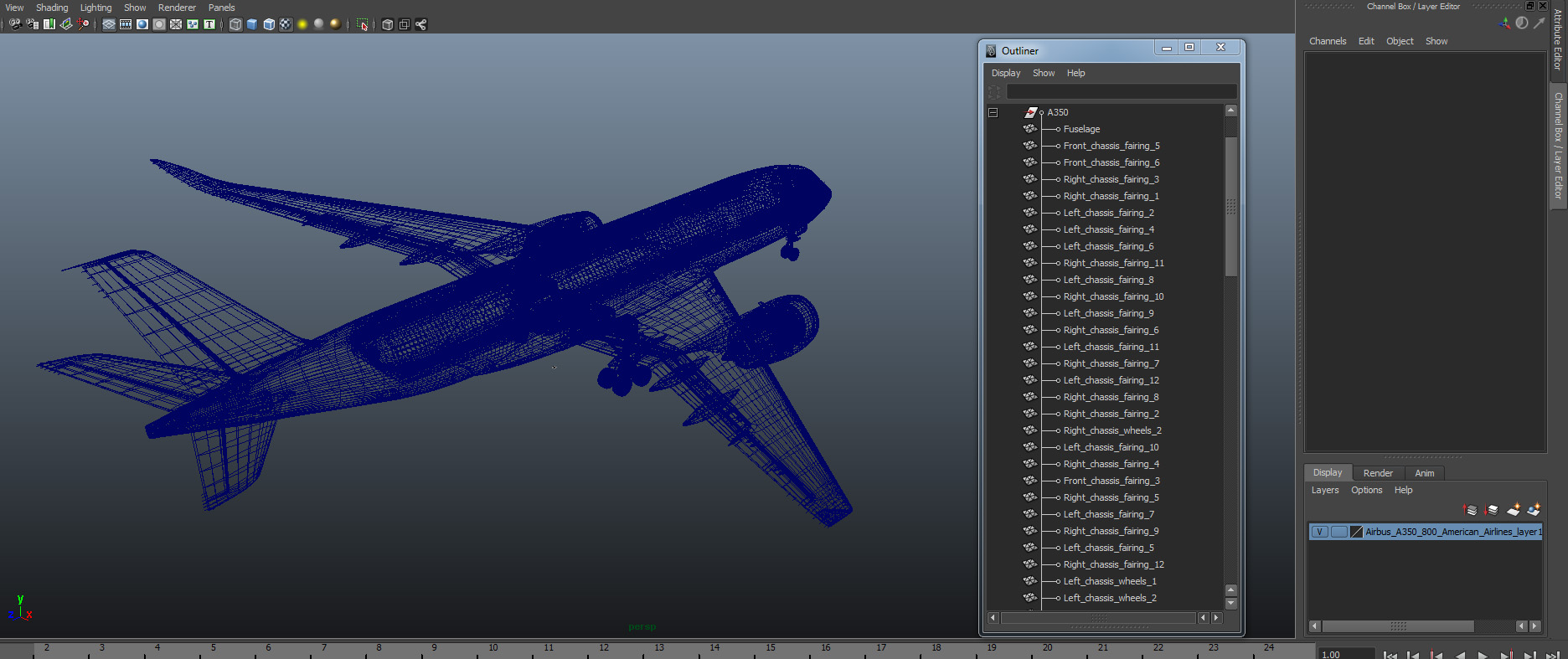 3D Airbus A350 800 American Airlines model