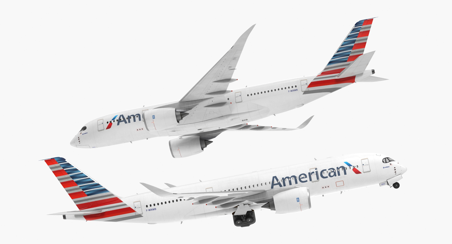 3D Airbus A350 800 American Airlines model