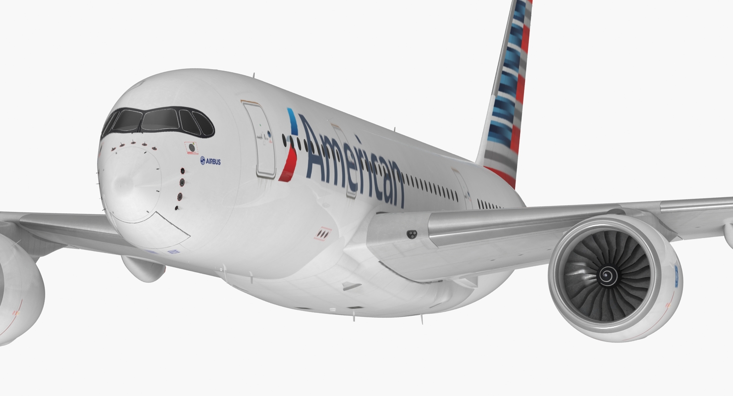 3D Airbus A350 800 American Airlines model
