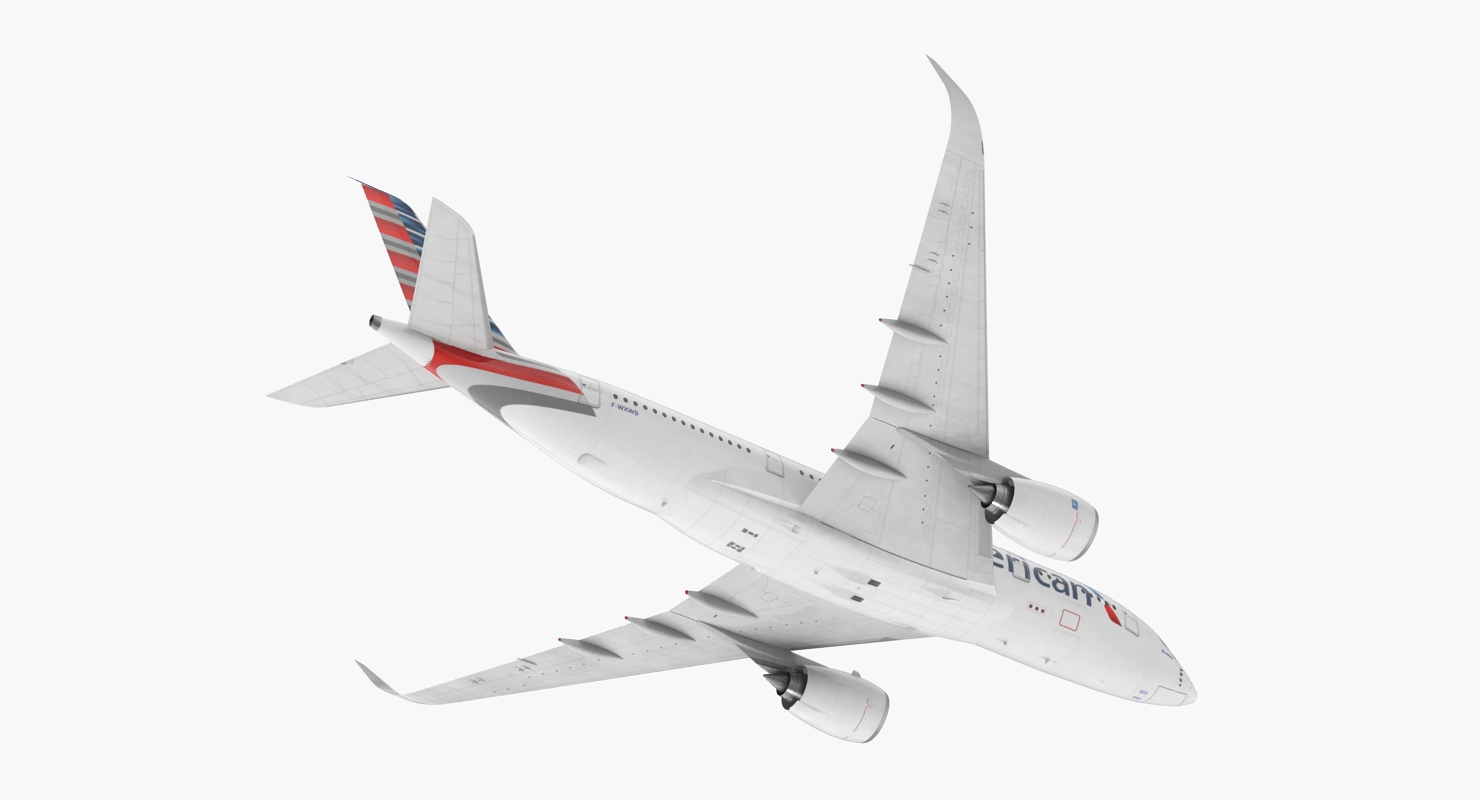 3D Airbus A350 800 American Airlines model