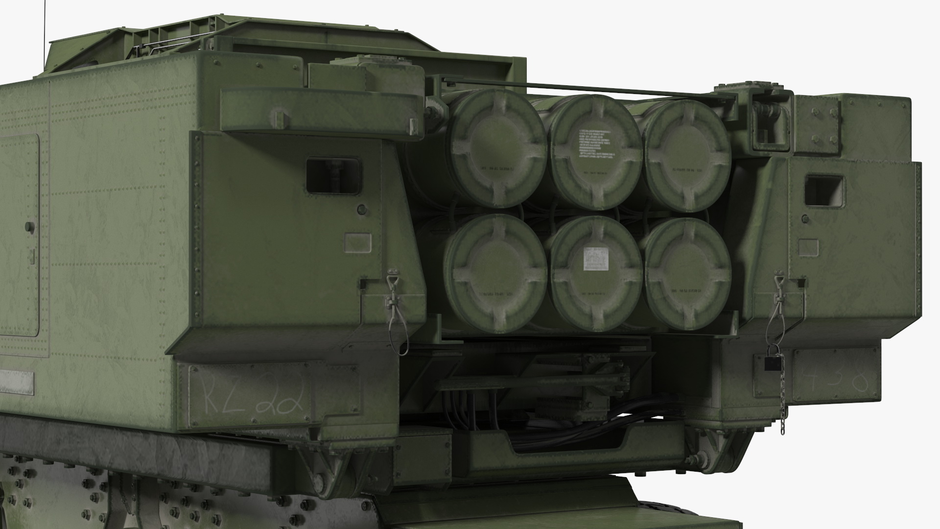 3D model M142 High Mobility Artillery Rocket System Green Rigged