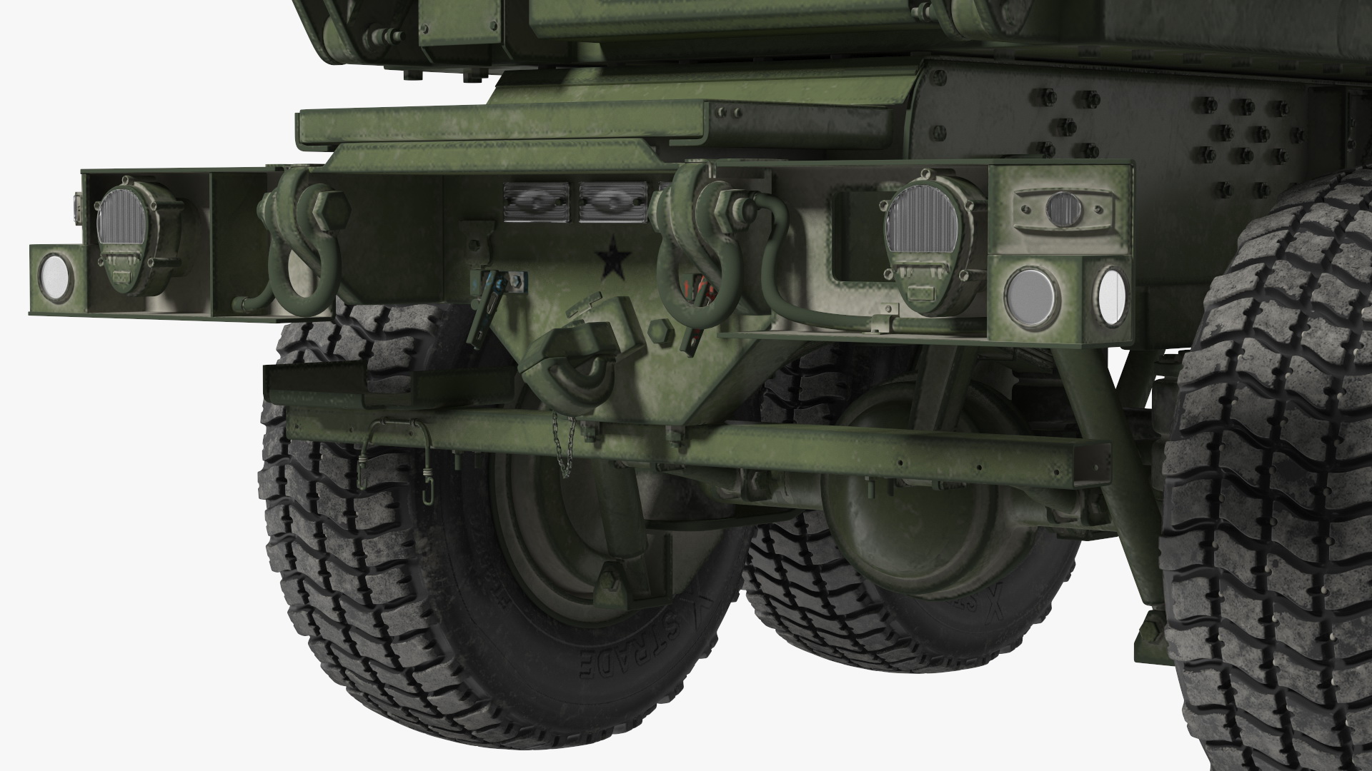 3D model M142 High Mobility Artillery Rocket System Green Rigged