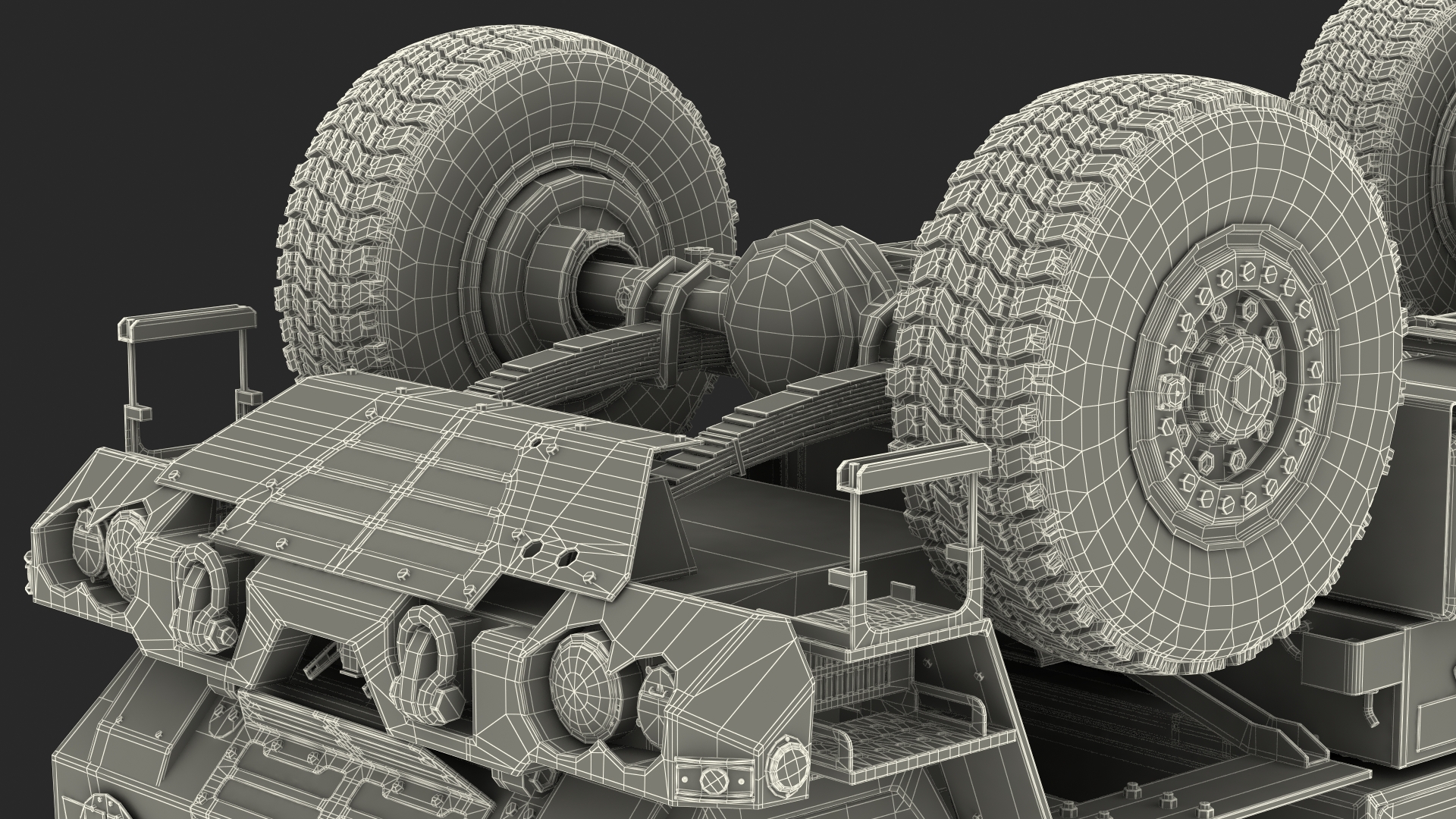 3D model M142 High Mobility Artillery Rocket System Green Rigged