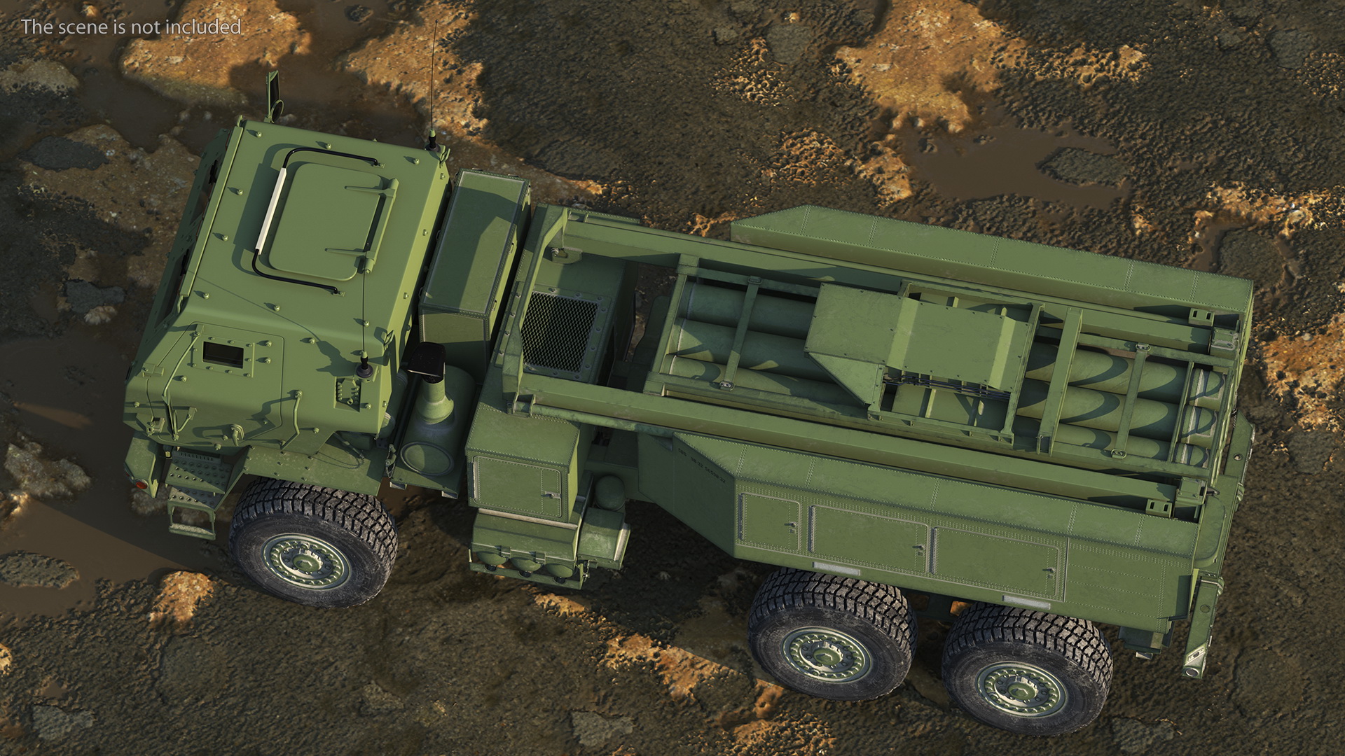 3D model M142 High Mobility Artillery Rocket System Green Rigged